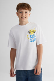 T-shirt Bart Simpson graphique recto-verso - Ado garçon && BLANC