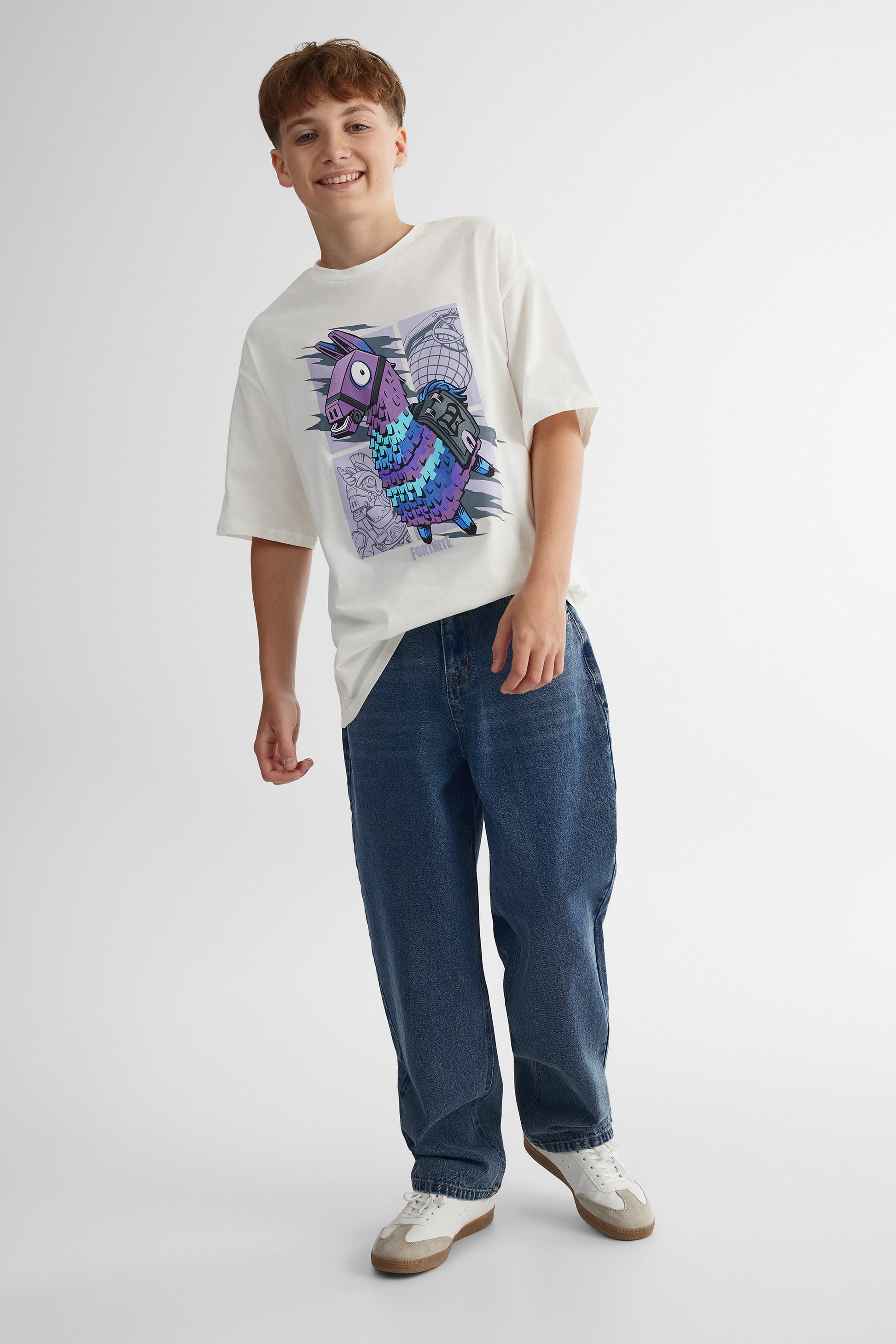 T-shirt Fortnite graphique recto-verso - Ado garçon && BLANC CASSÉ
