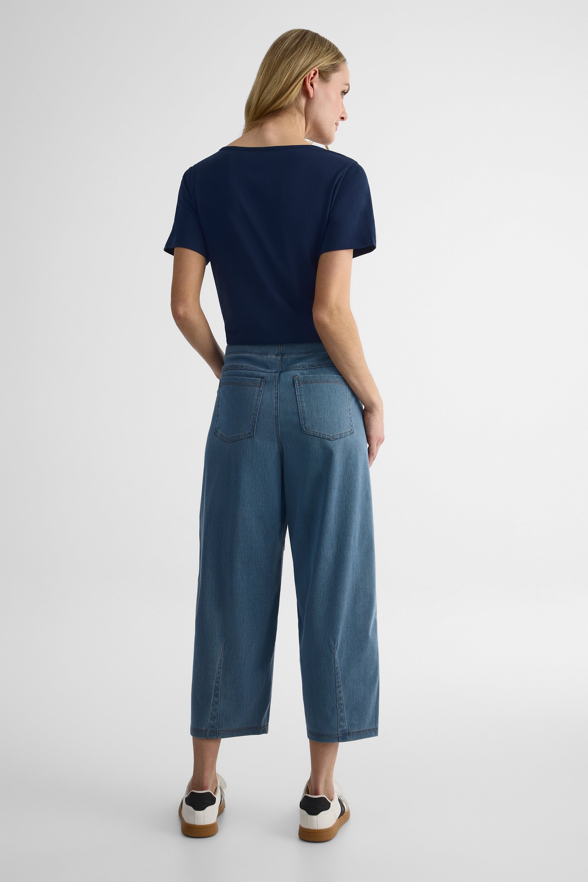 Jeans Pull On Coupe Ballon - Femme && DENIM PALE