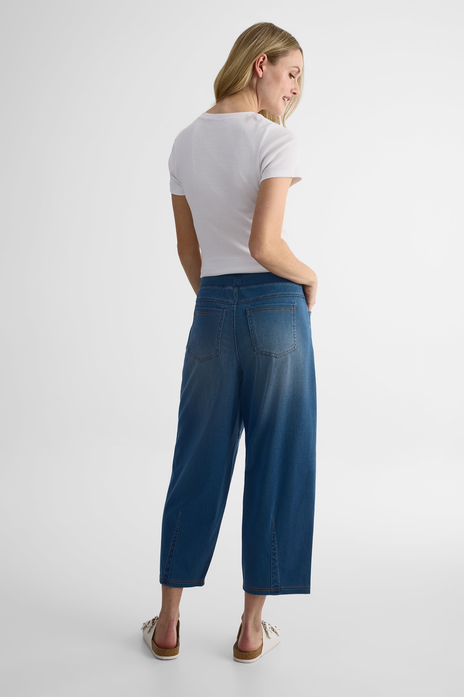 Jeans Pull On Coupe Ballon - Femme && DENIM MOYEN