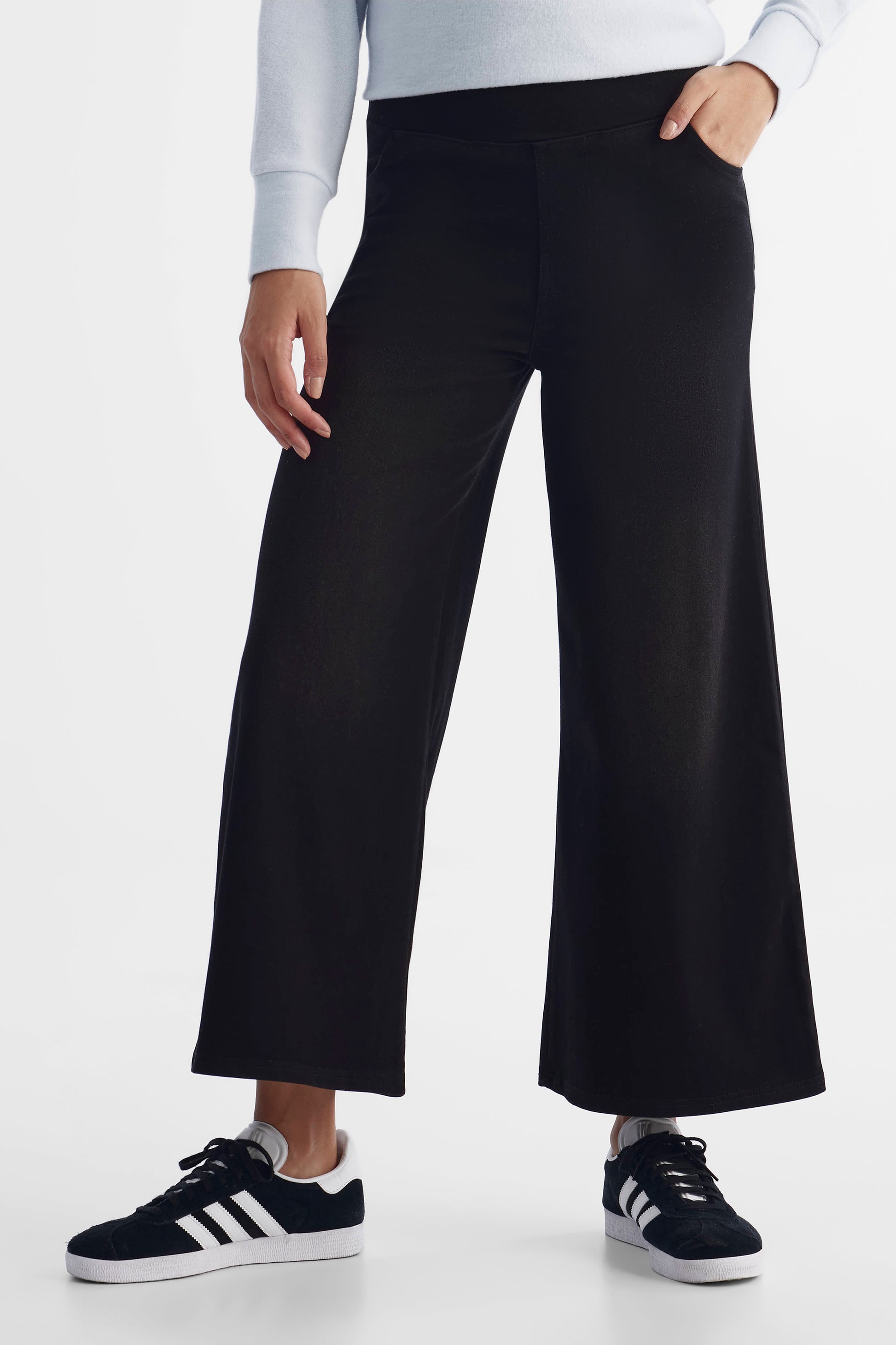 Jeans pull-on semi-évasé - Femme && NOIR