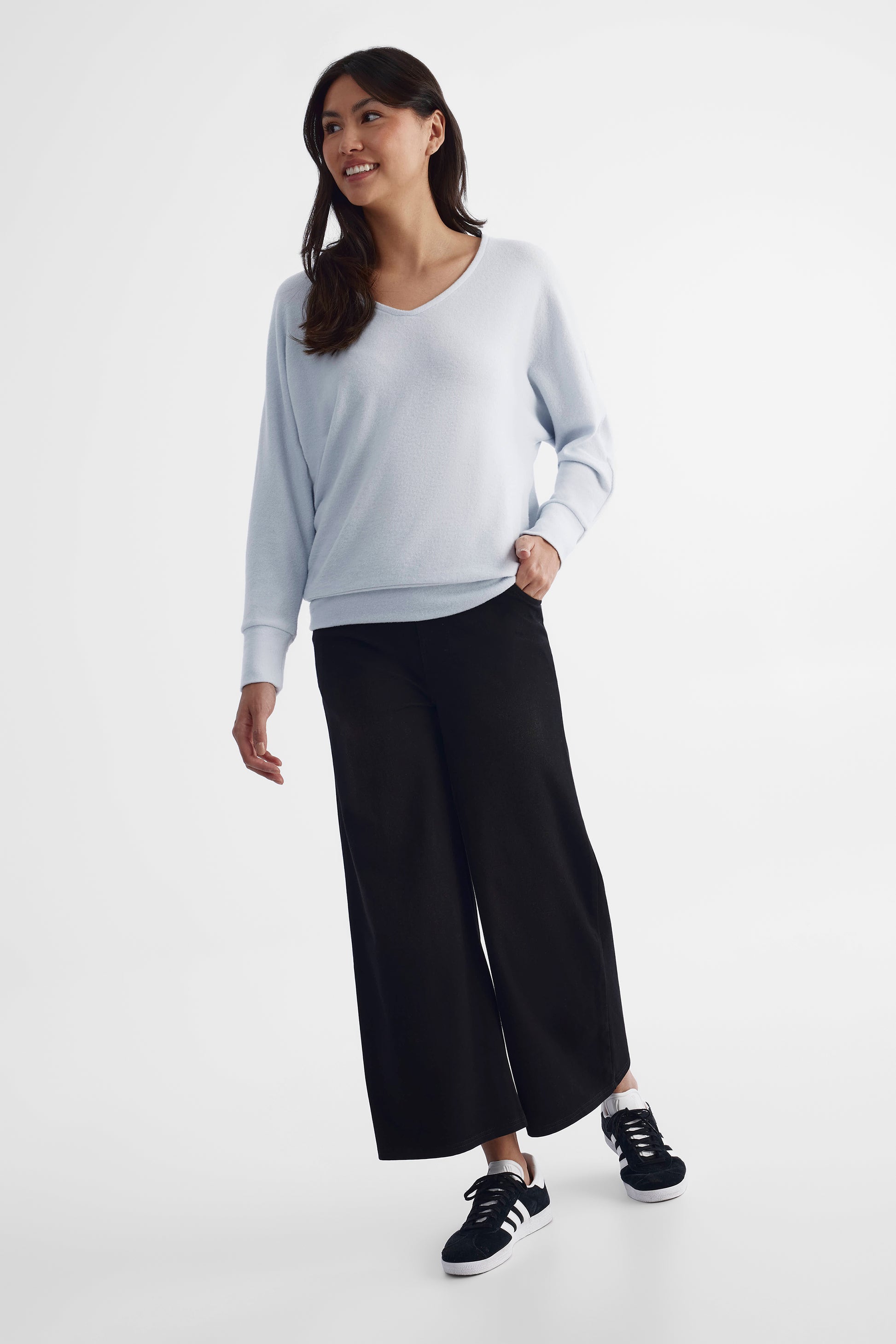 Jeans pull-on semi-évasé - Femme && NOIR