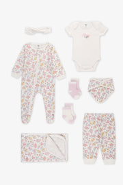 Ensemble cadeau naissance 8 morceaux - Bébé fille && BLANC