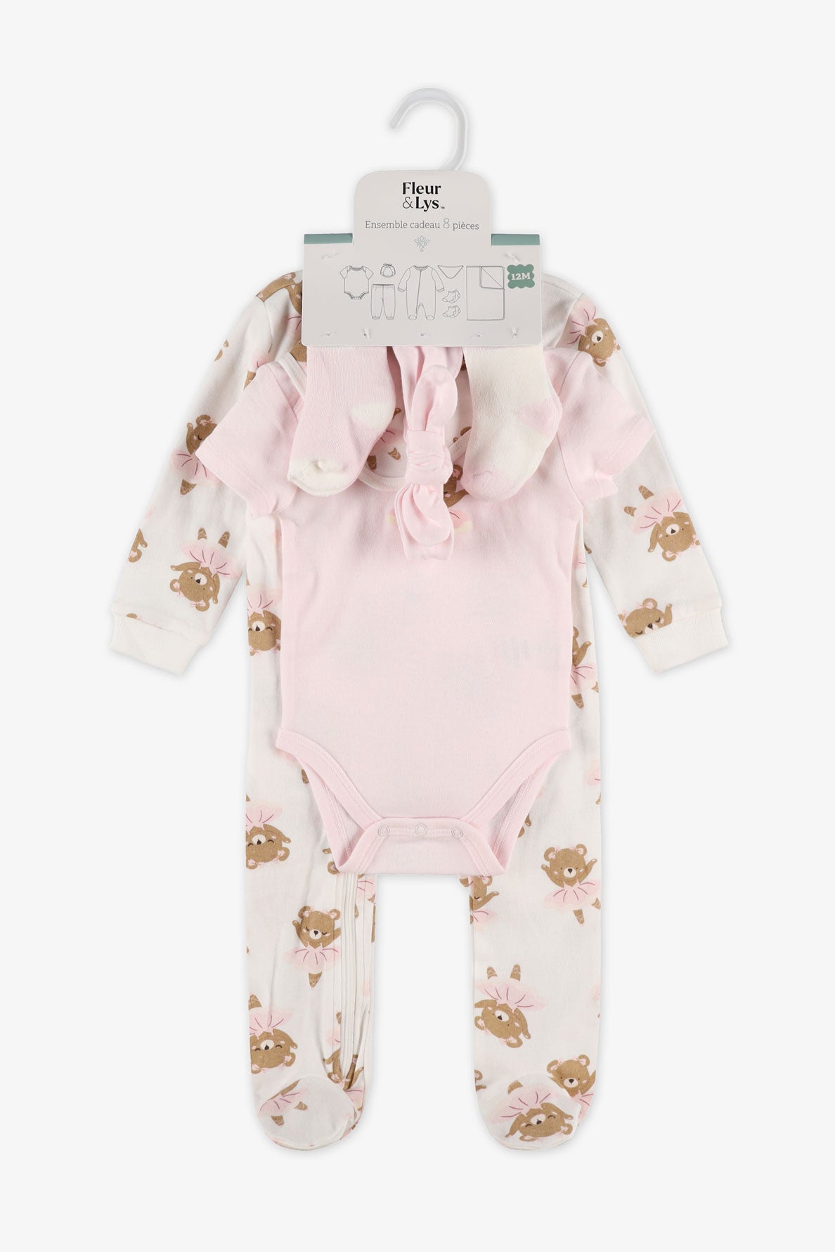 Coffret 8 morceaux pour photos de naissance - Bébé fille && BLANC CASSÉ/MULTI