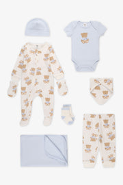 Coffret 8 morceaux avec mitaines douces - Bébé garçon && BLEU