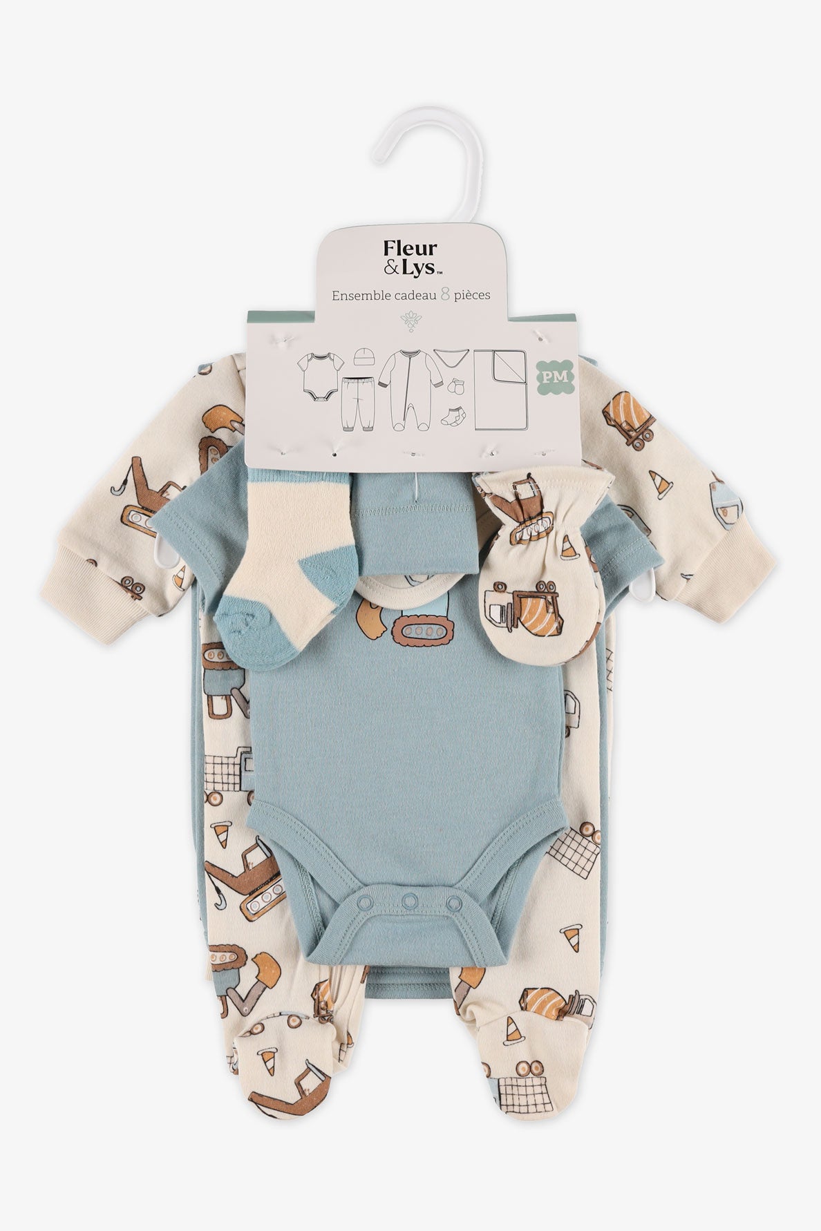 Coffret retour hôpital 8 morceaux - Bébé garçon && BLEU