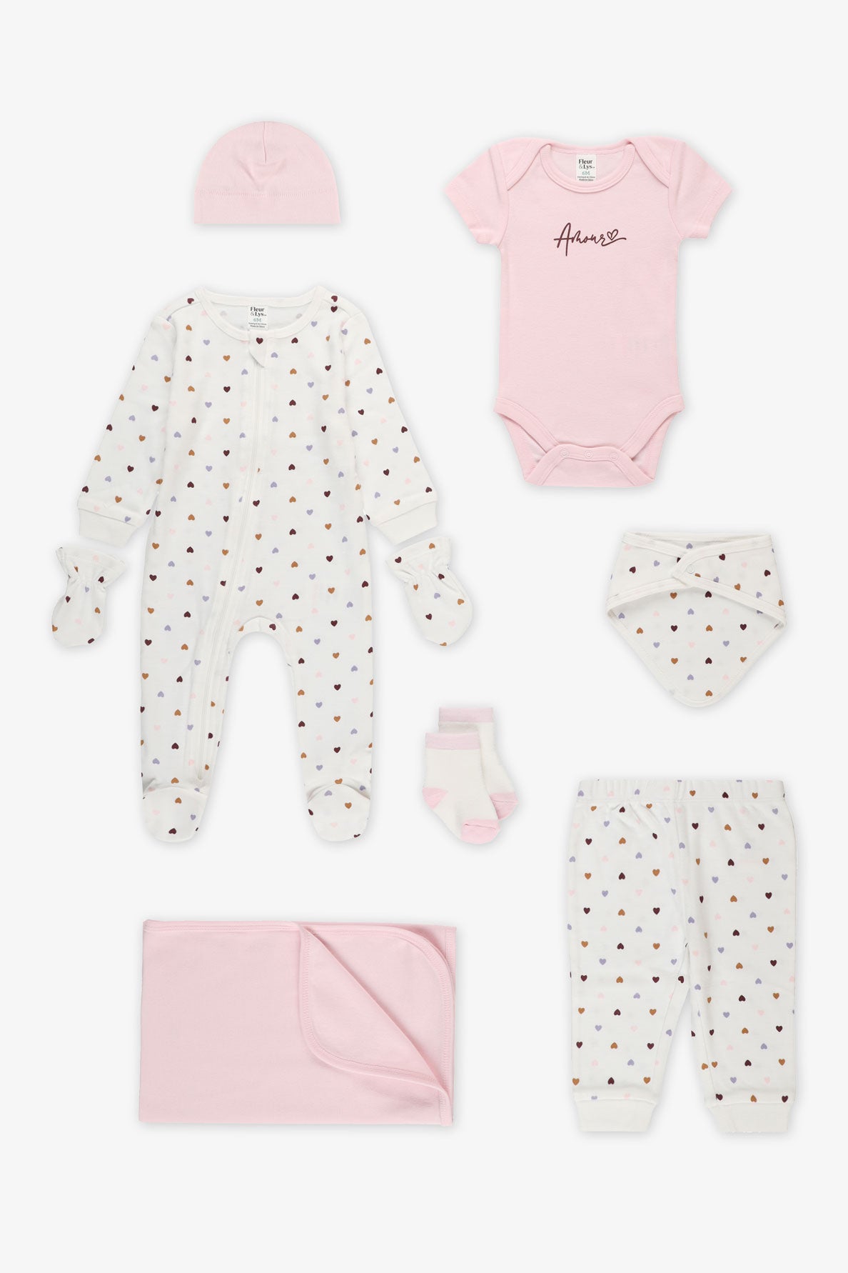 Ensemble cadeau 8 morceaux pour premier Noël - Bébé fille && BLANC CASSÉ/MULTI