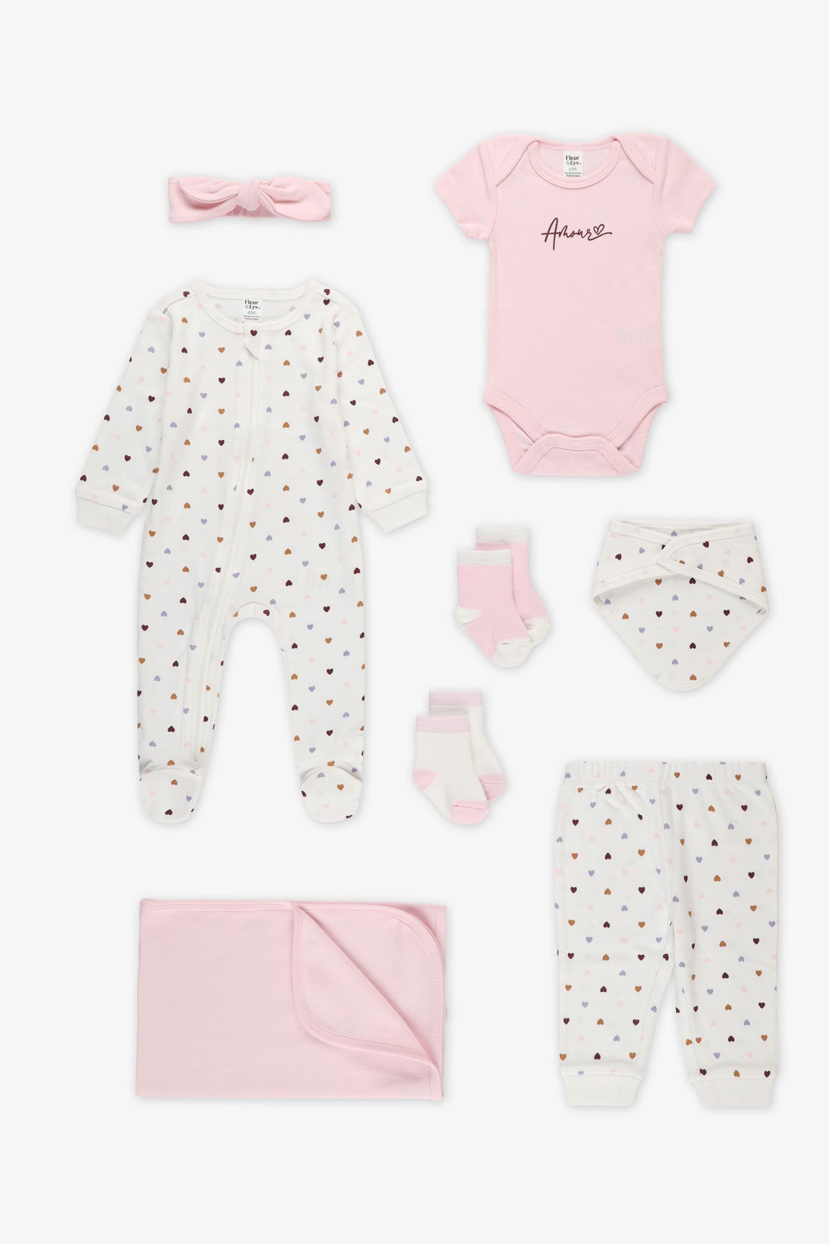 Ensemble cadeau retour de l'hôpital - Bébé fille && BLANC CASSÉ/MULTI