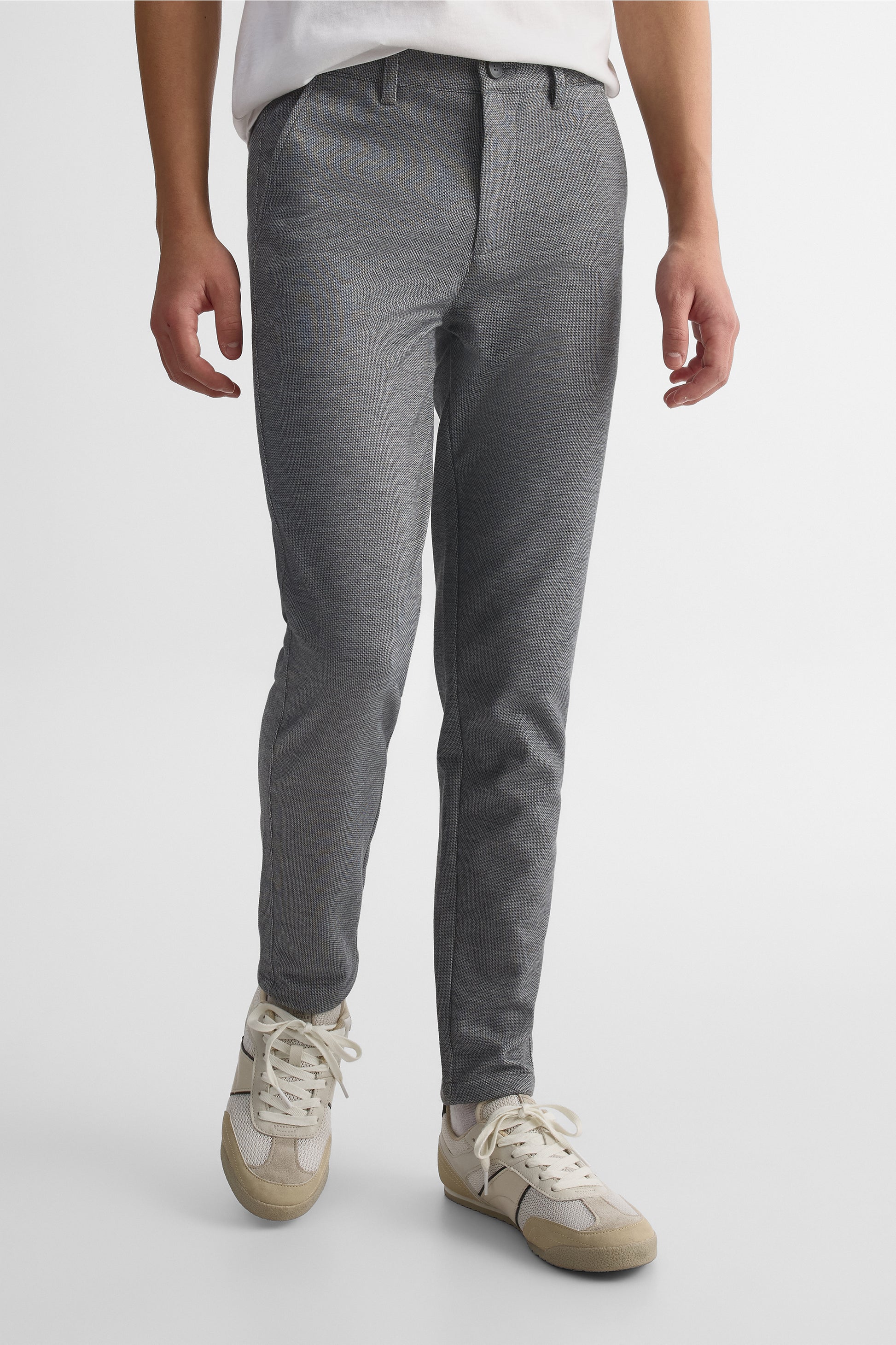 Pantalon uni stretch à poches - Ado garçon && GRIS