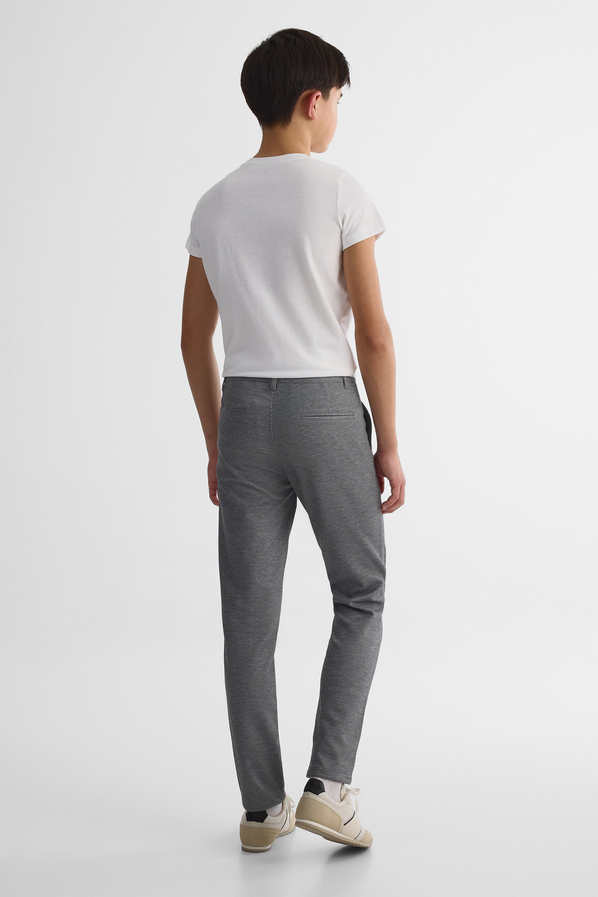 Pantalon uni stretch à poches - Ado garçon && GRIS