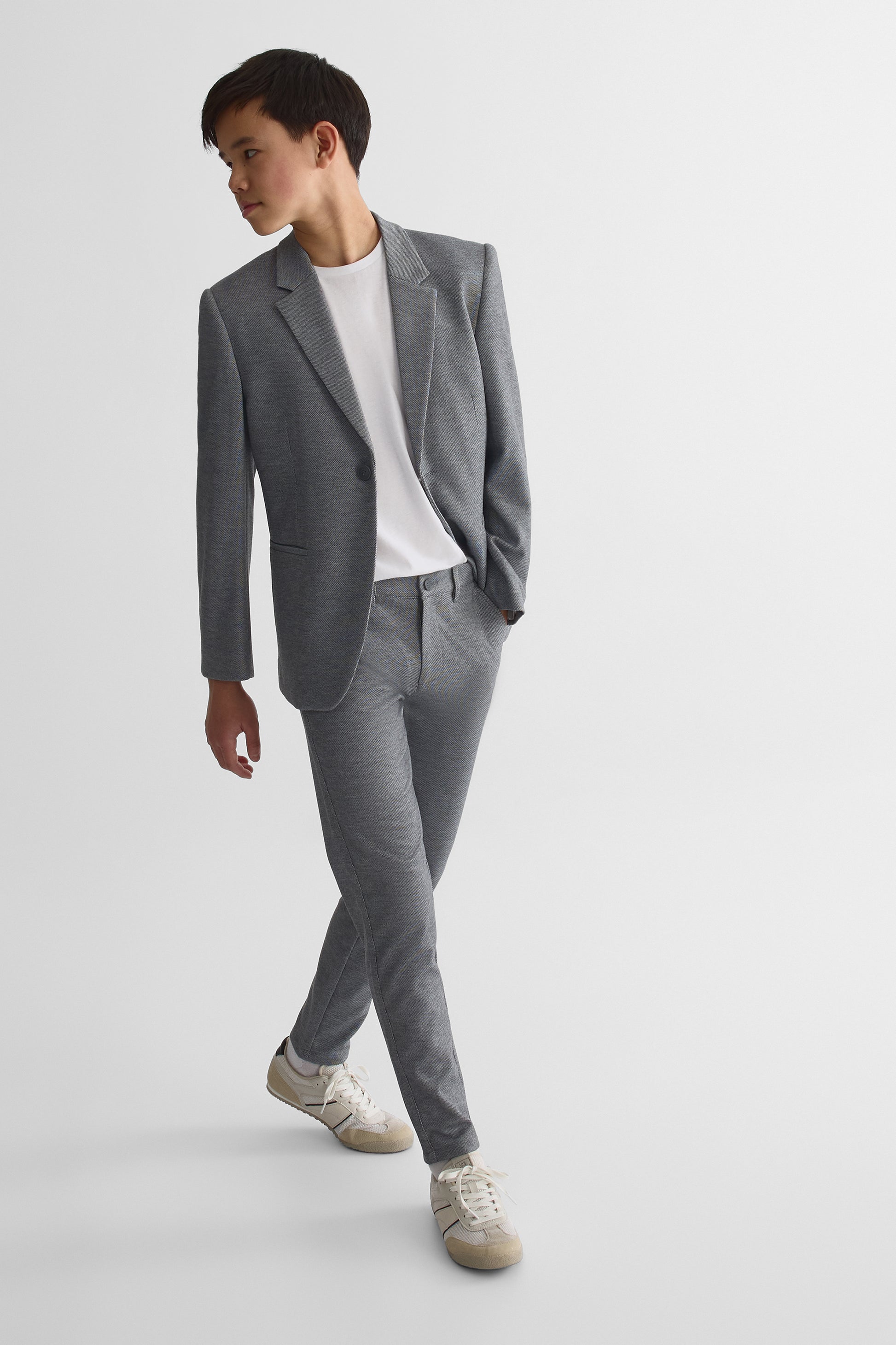 Pantalon uni stretch à poches - Ado garçon && GRIS