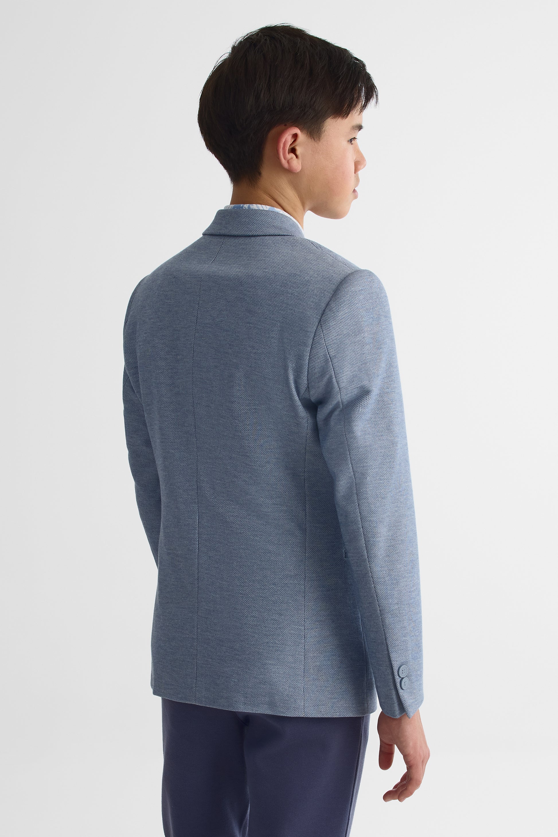 Veston uni ajusté à 1 bouton - Ado garçon && BLEU PALE
