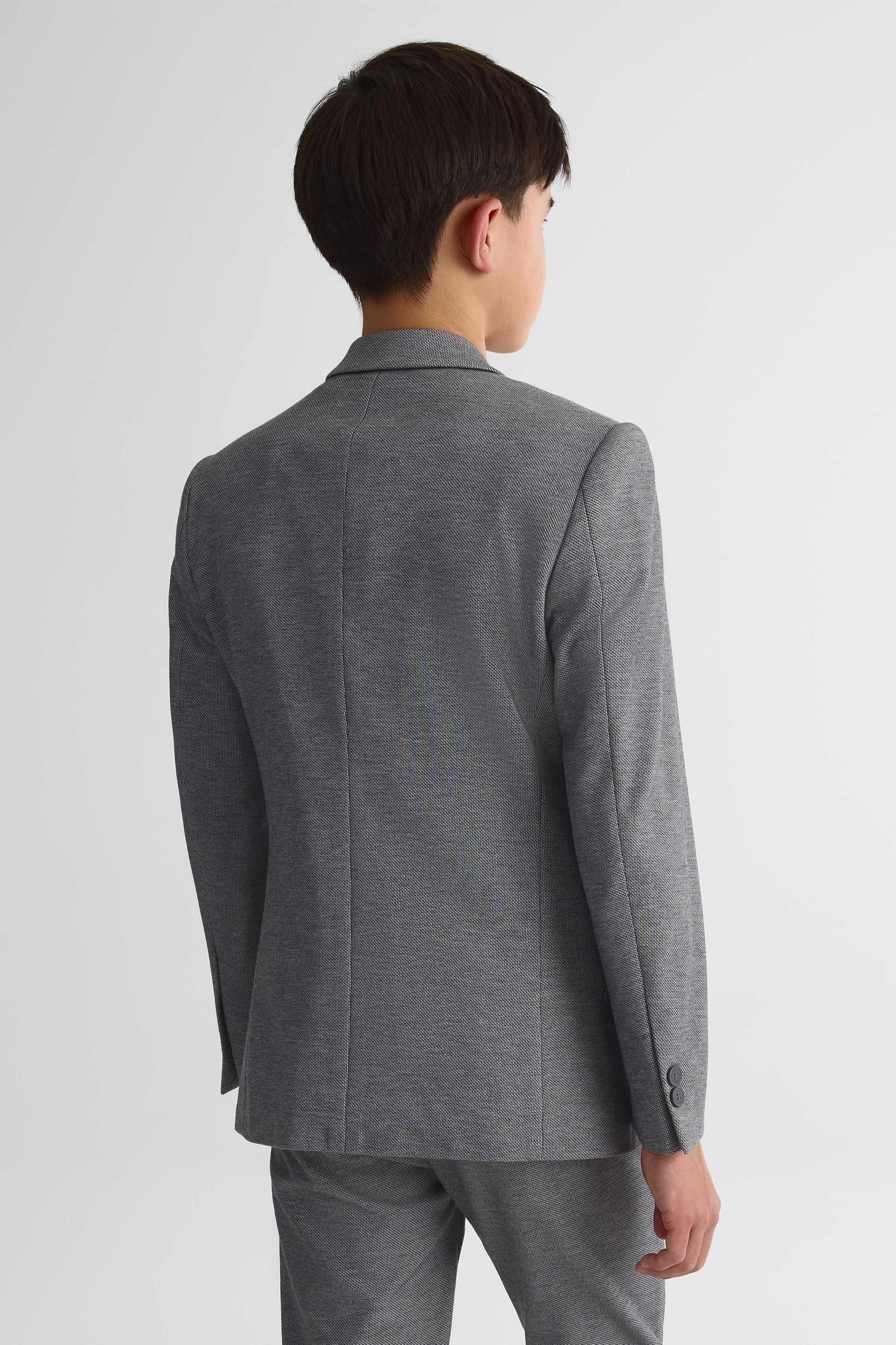 Veston uni ajusté à 1 bouton - Ado garçon && GRIS