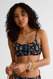 Haut de maillot à bretelles ajustables - Femme && NOIR/MULTI