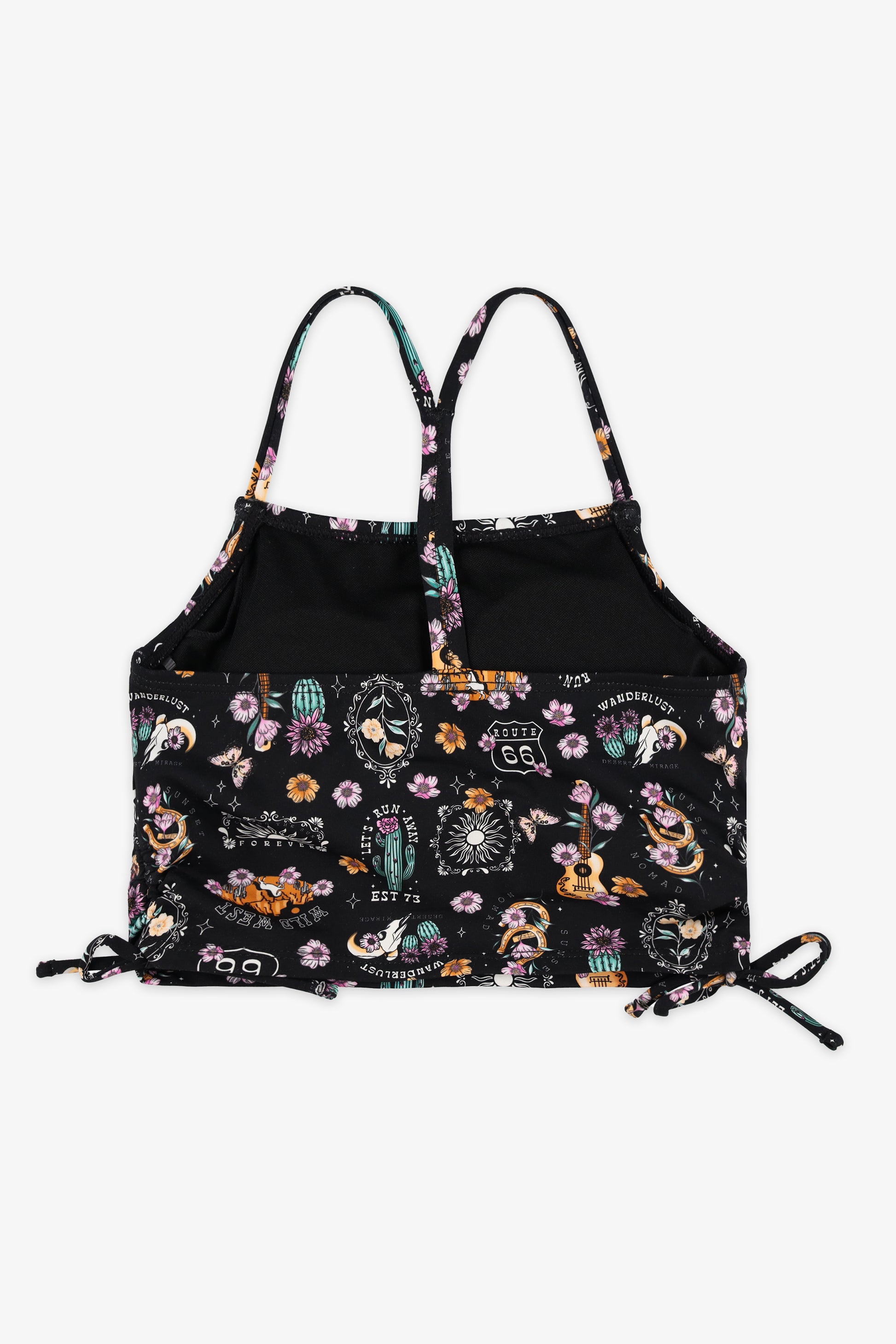 Haut de maillot mixte à motifs - Ado fille && NOIR/MULTI