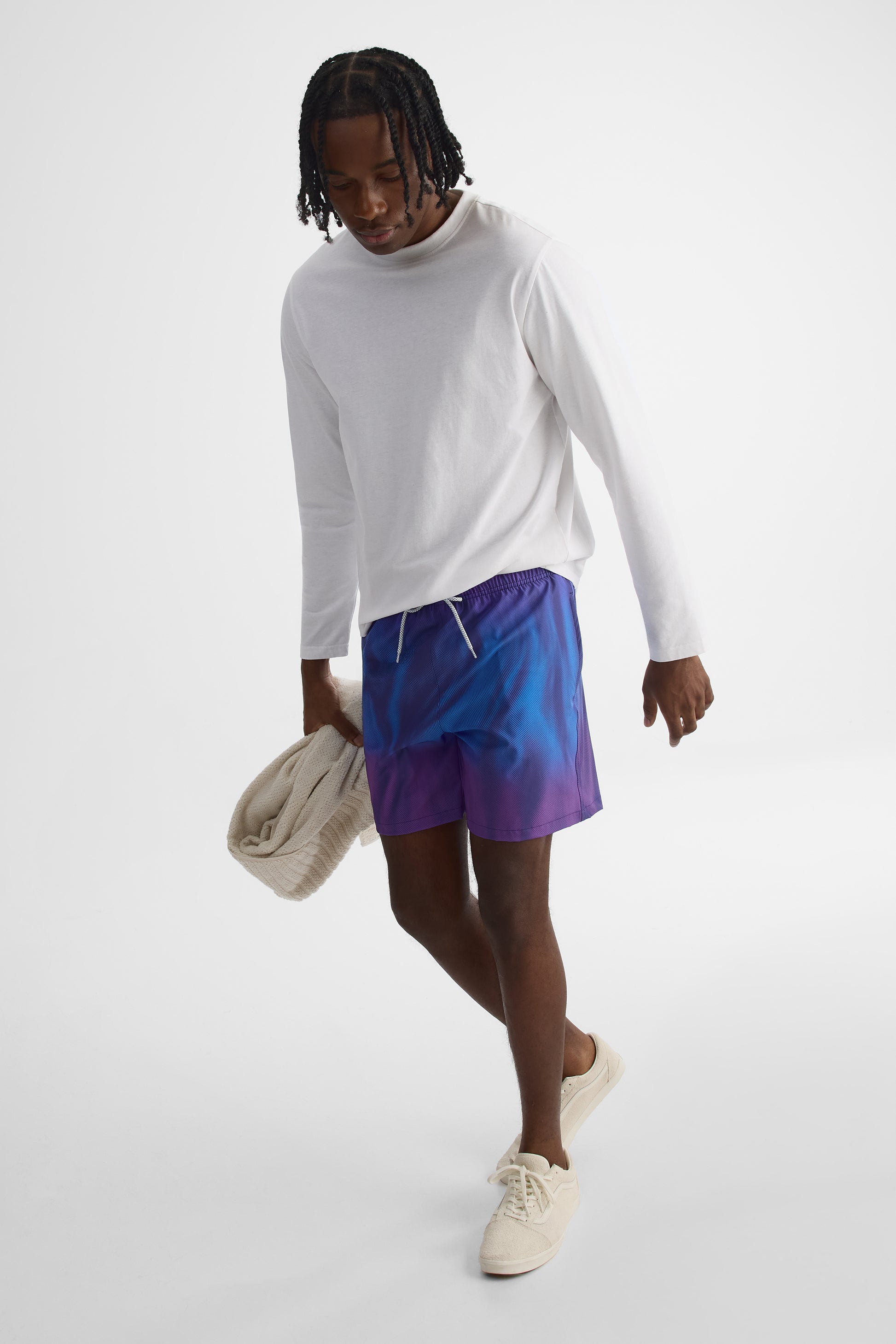 Maillot de bain élastique - Homme && BLEU MULTI
