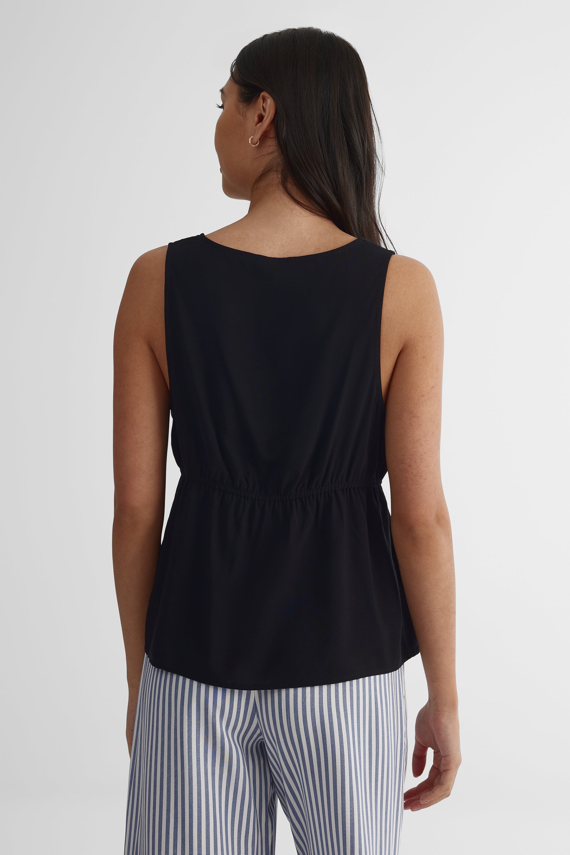 Blouse col V en viscose - Femme && NOIR