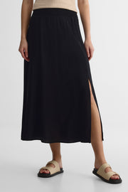 Jupe Maki taille smockée - Femme && NOIR