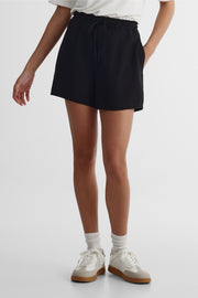 Short pull-on taille élastique - Femme && NOIR