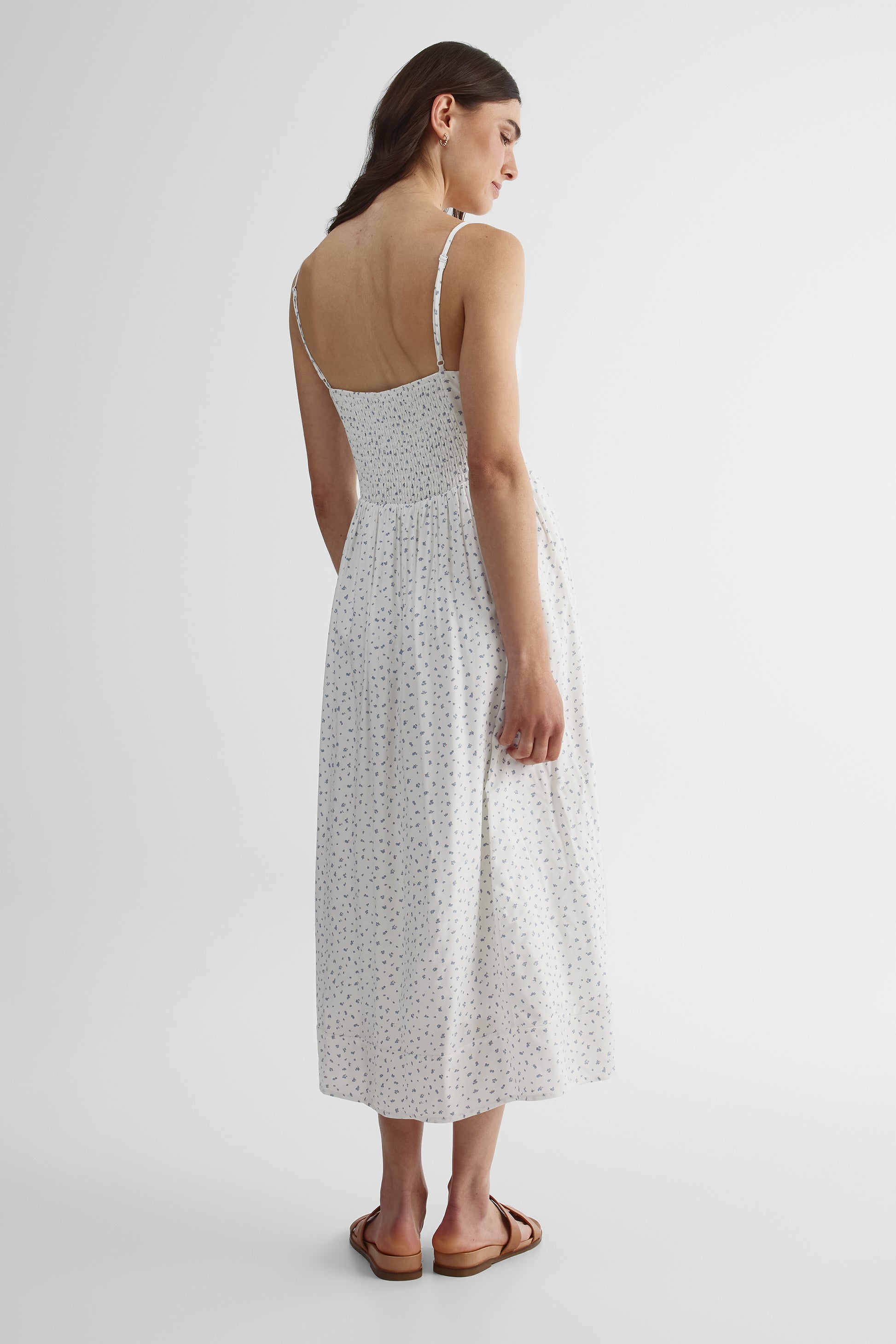 Robe longue à bretelles ajustables - Femme && BLANC CASSÉ/MULTI