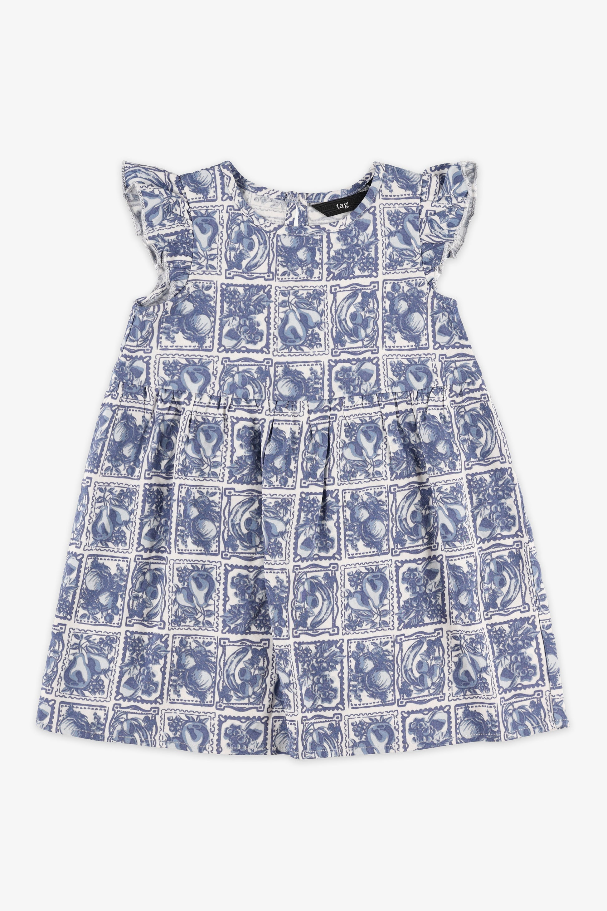 Robe à encolure ronde - Bébé fille && BLEU MULTI
