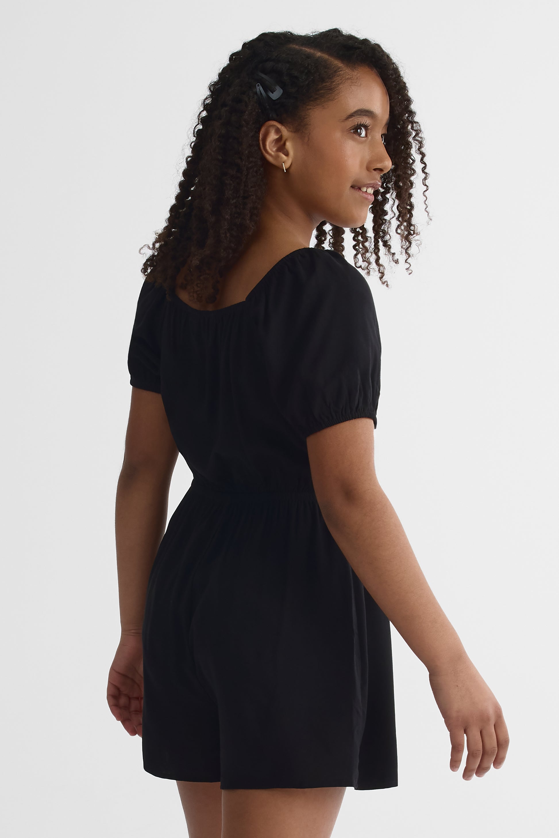 Robe à encolure carrée - Ado fille && NOIR