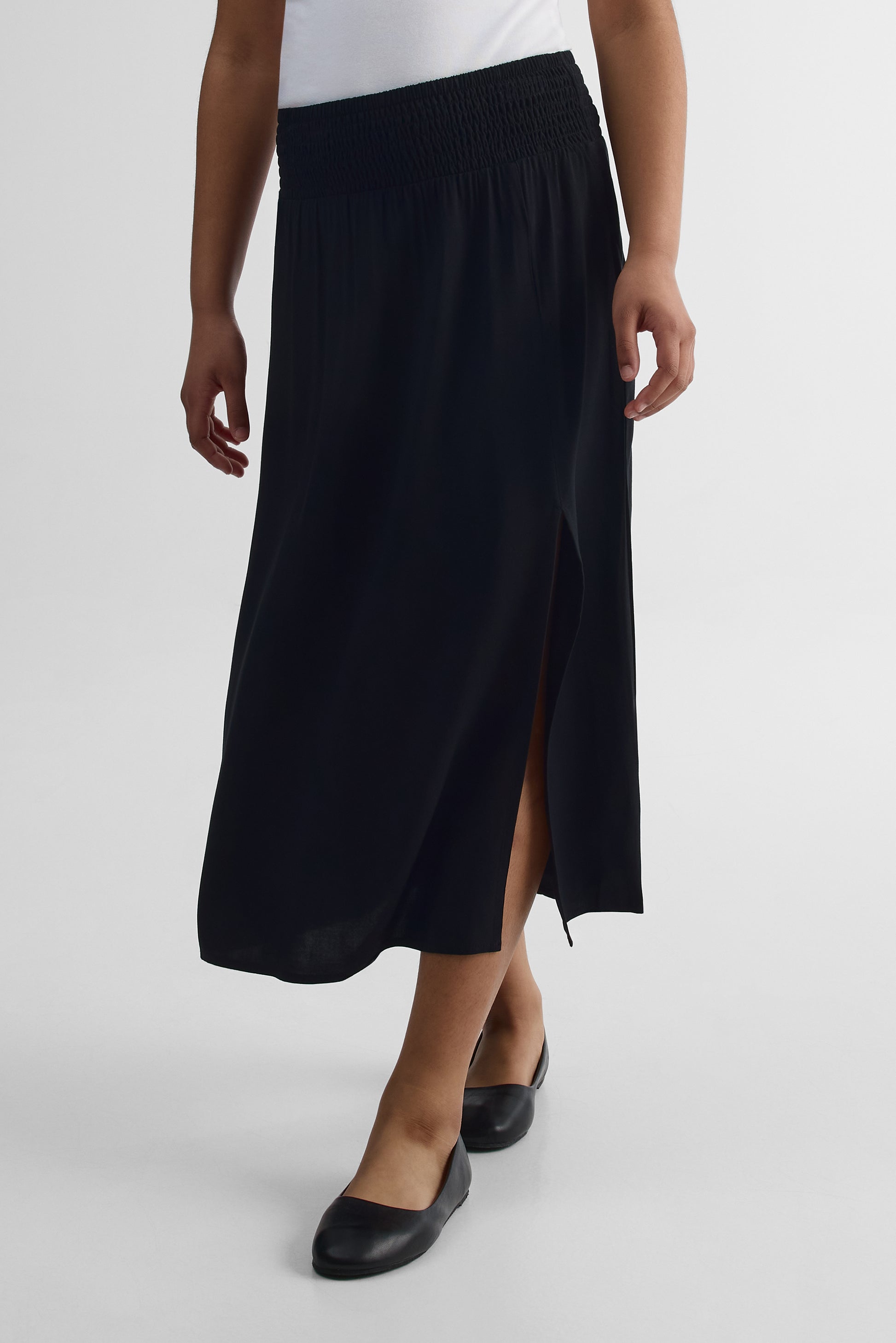 Jupe longue maxi nid d'abeille - Ado fille && NOIR