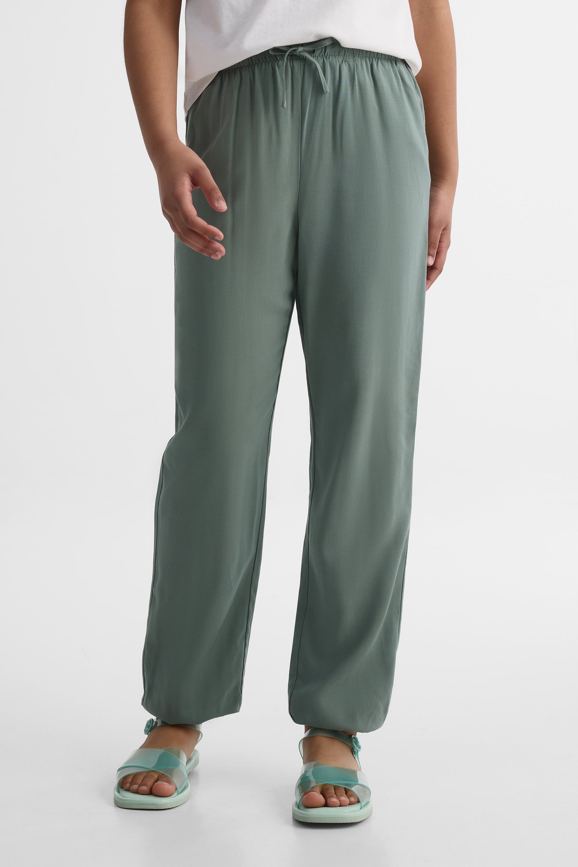 Pantalon jogger uni - Ado fille && VERT FONCE