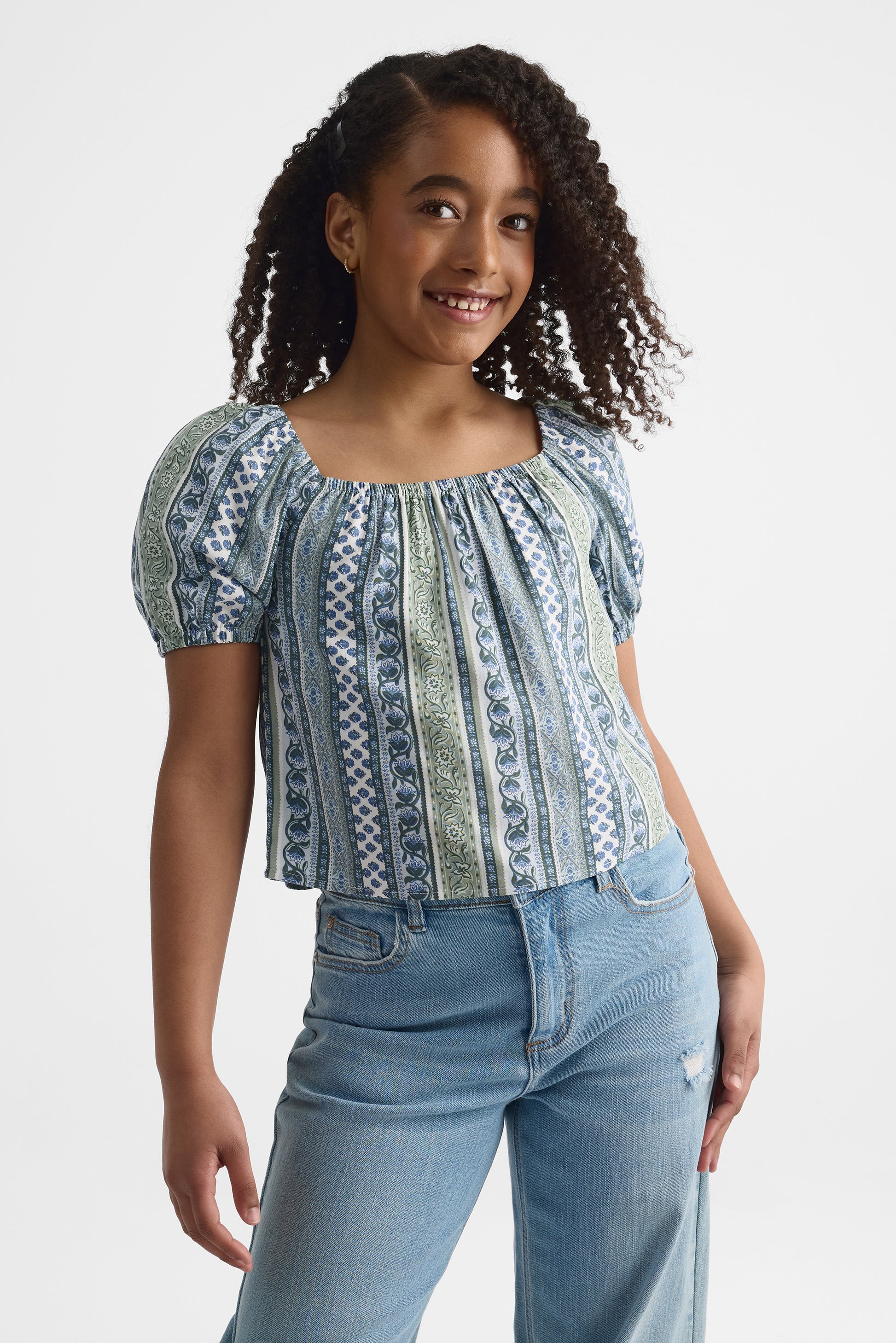 Blouse à manches courtes - Ado fille && VERT PALE