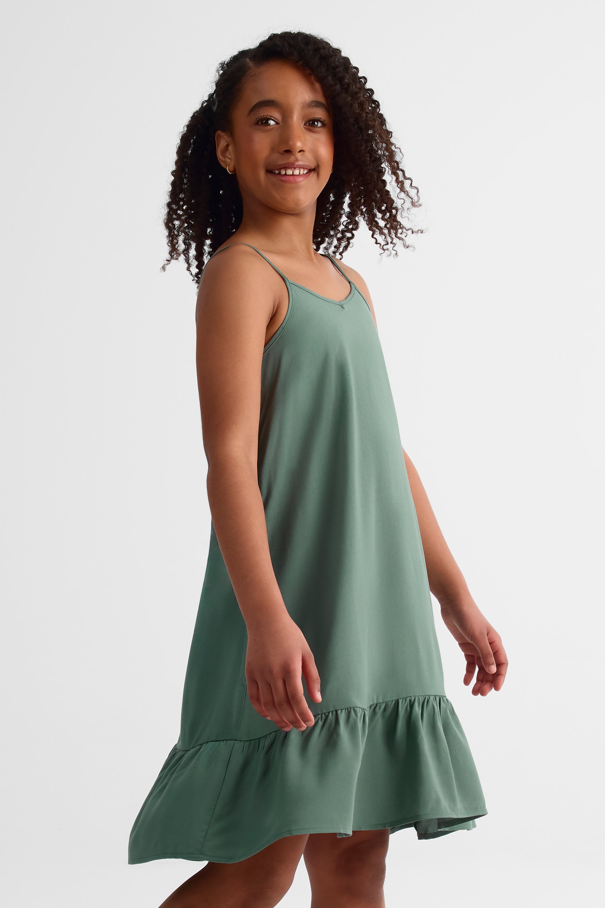 Robe à bretelles ajustables - Ado fille && VERT FONCE