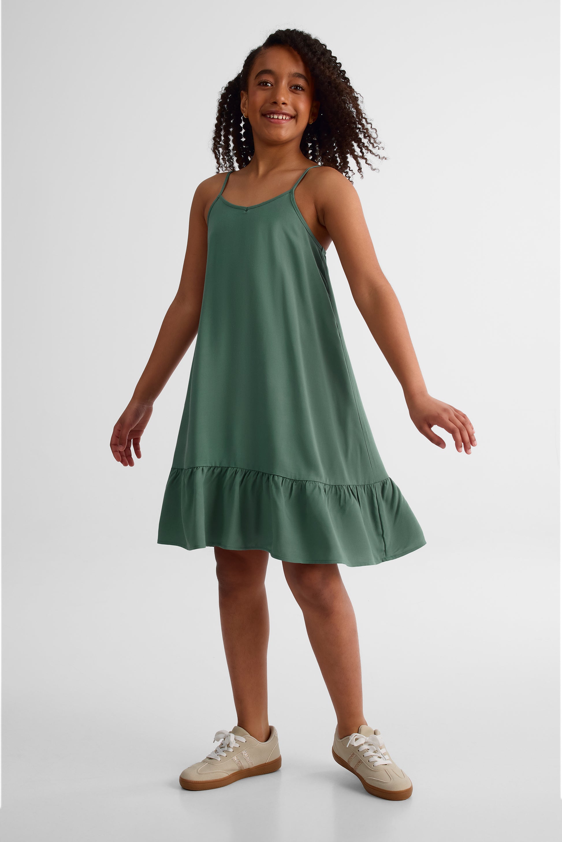 Robe à bretelles ajustables - Ado fille && VERT FONCE