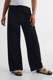 Pantalon pull-on à jambes larges - Ado fille && NOIR