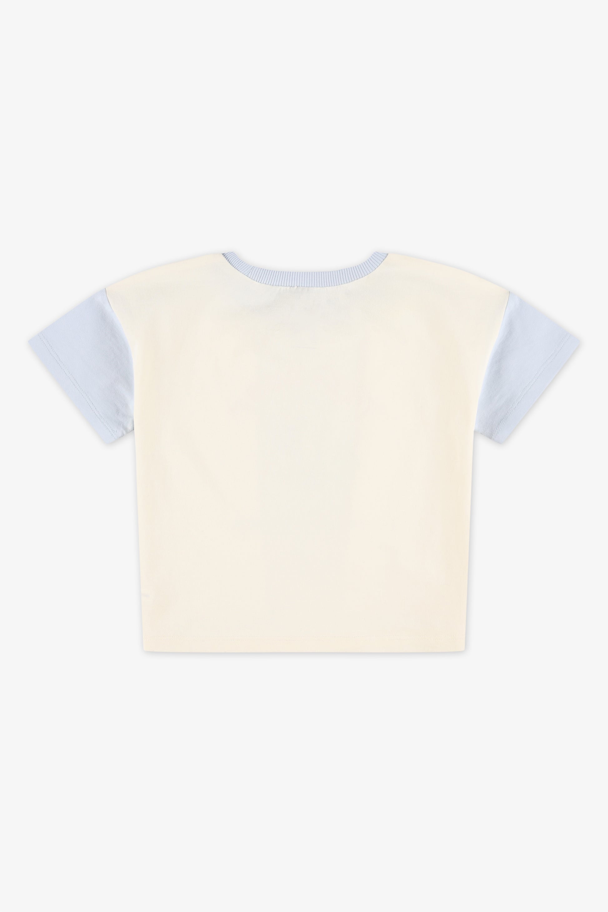 Chandail T-shirt col rond boxy - Bébé garçon && BEIGE/MULTI