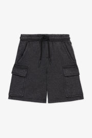 Short ouaté élastique à cordon - Enfant garçon && NOIR