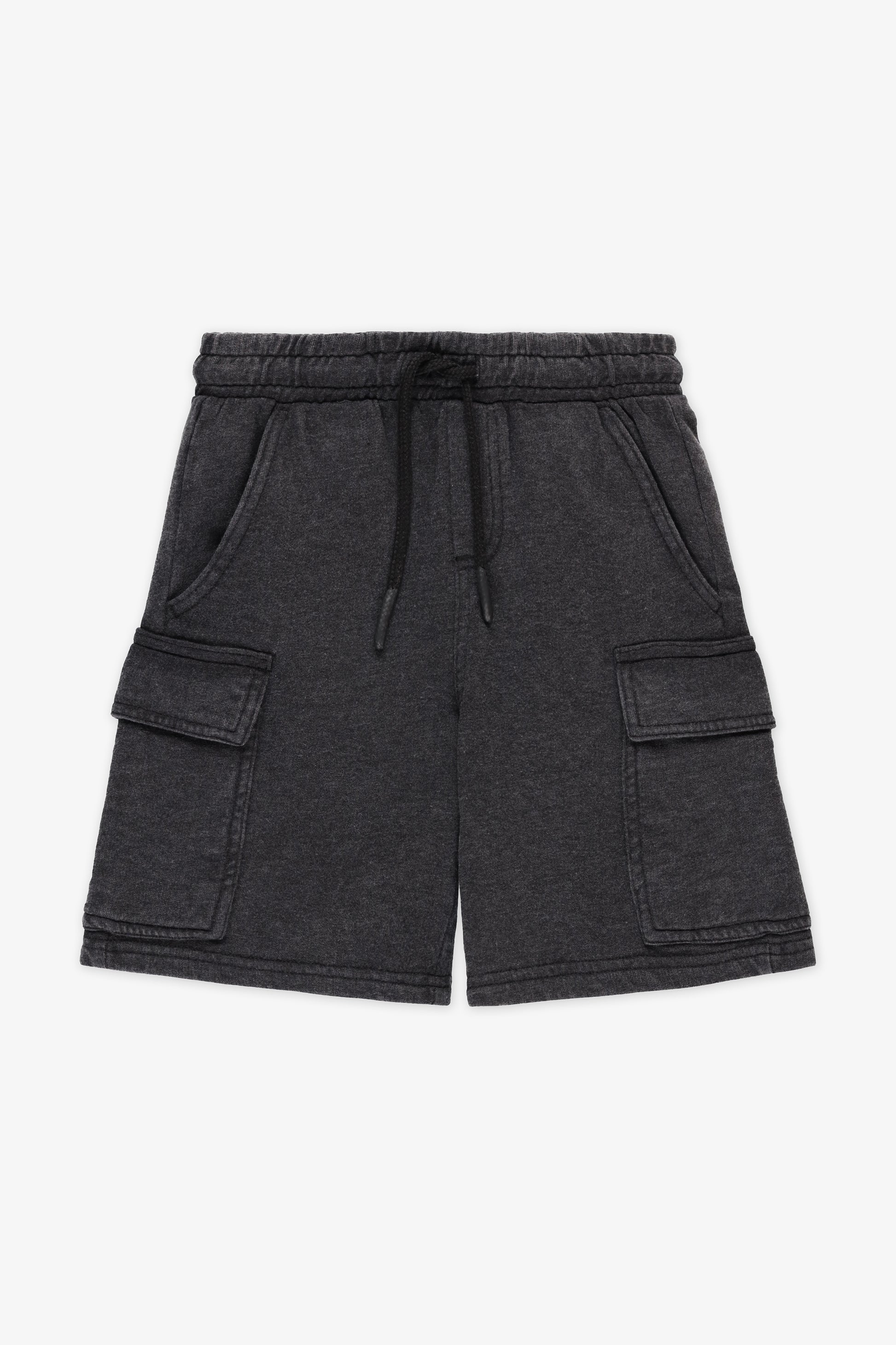 Short ouaté élastique à cordon - Enfant garçon && NOIR
