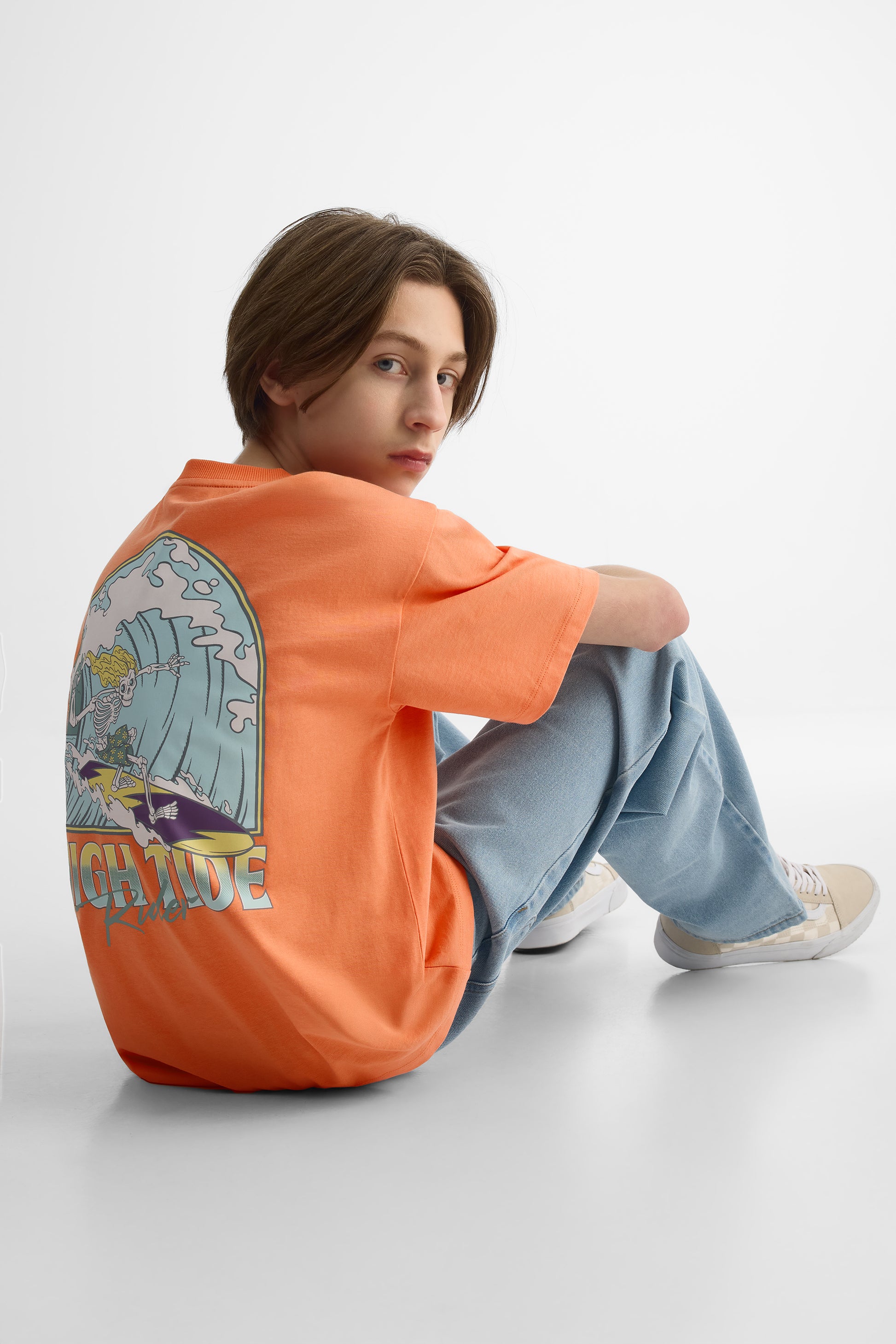 T-shirt à manches courtes oversize - Ado garçon && CORAIL