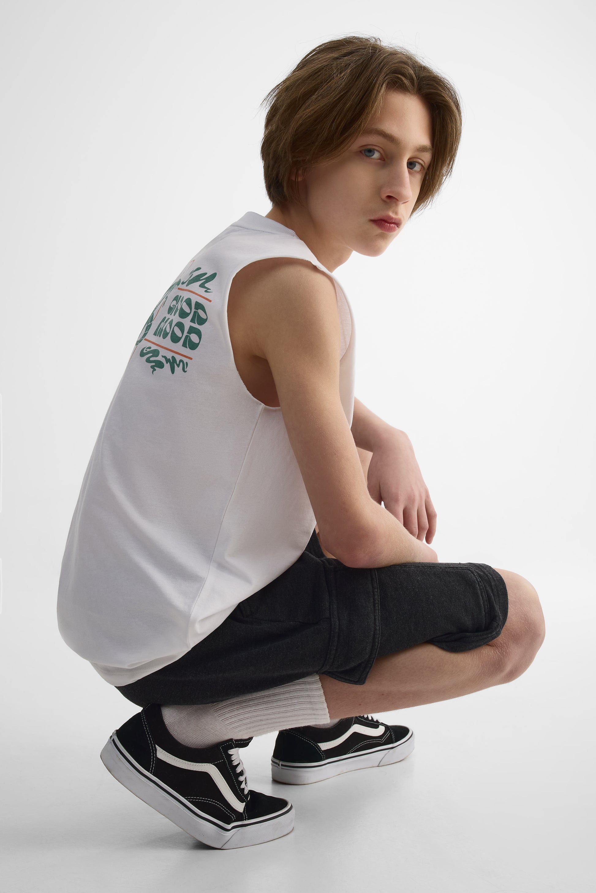 Camisole col rond imprimée - Ado garçon && BLANC