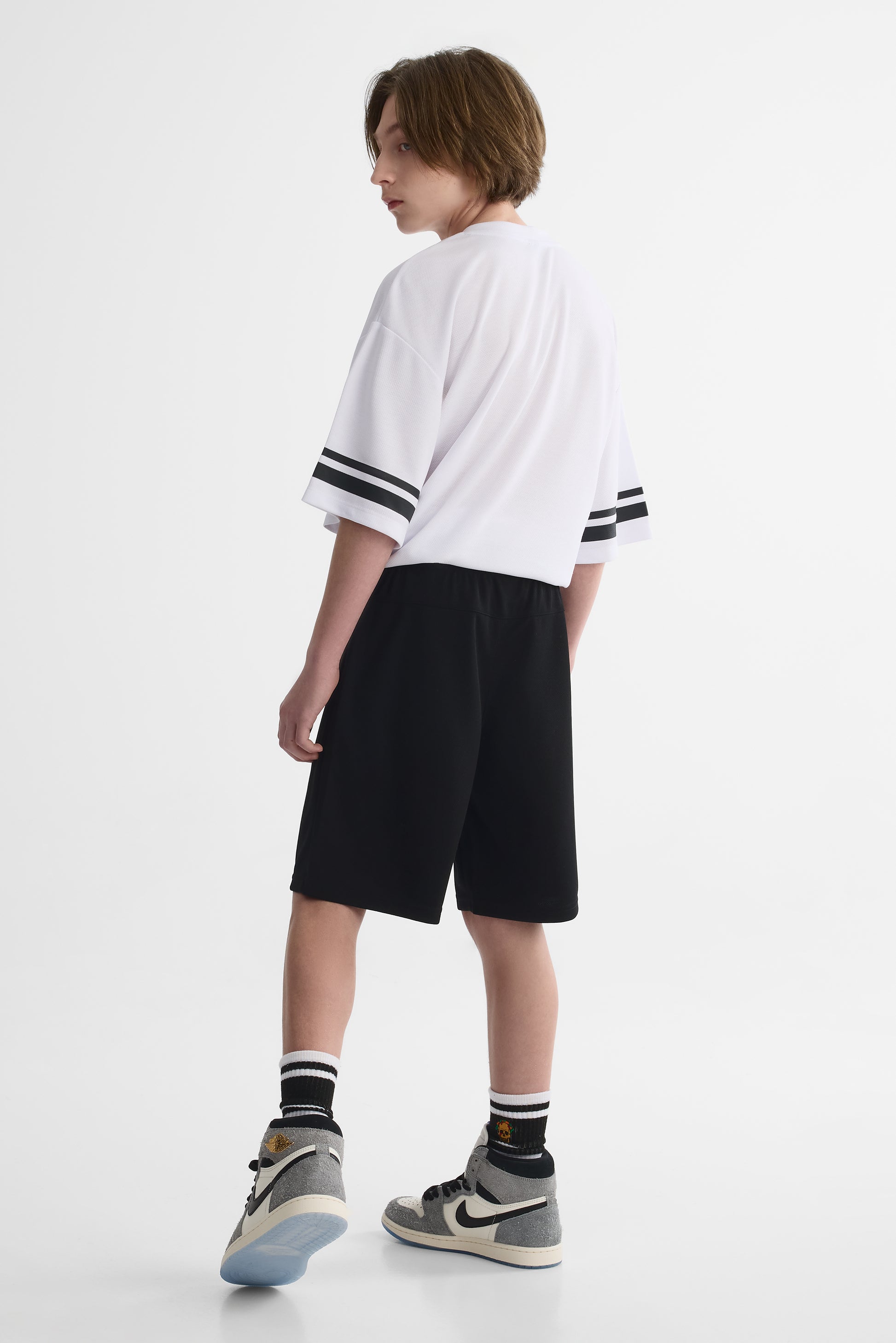 Short élastique à la taille - Ado garçon && NOIR