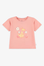 T-shirt à manches courtes en coton - Bébé fille && PECHE