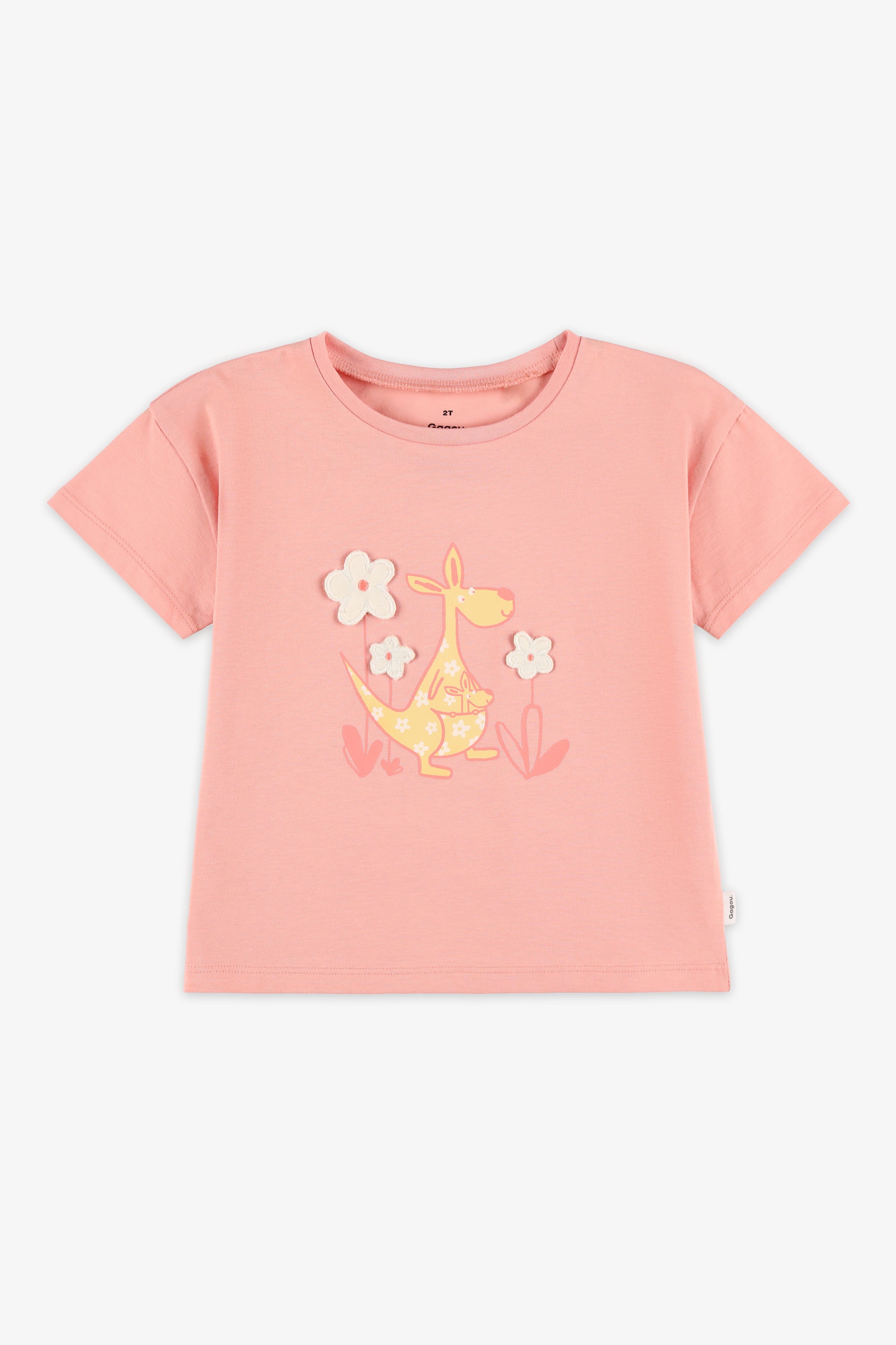 T-shirt à manches courtes en coton - Bébé fille && PECHE