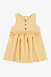 Robe à pois avec fronces - Bébé fille && JAUNE