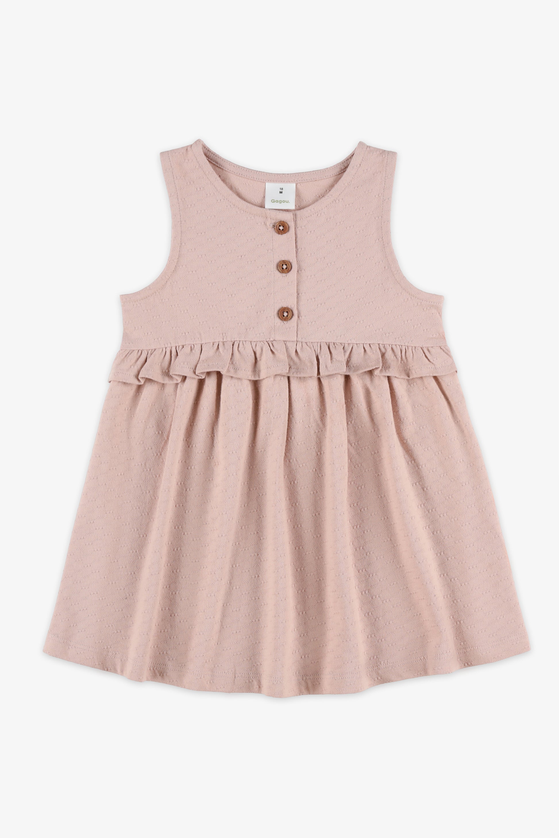 Robe à pois avec fronces - Bébé fille && TAUPE