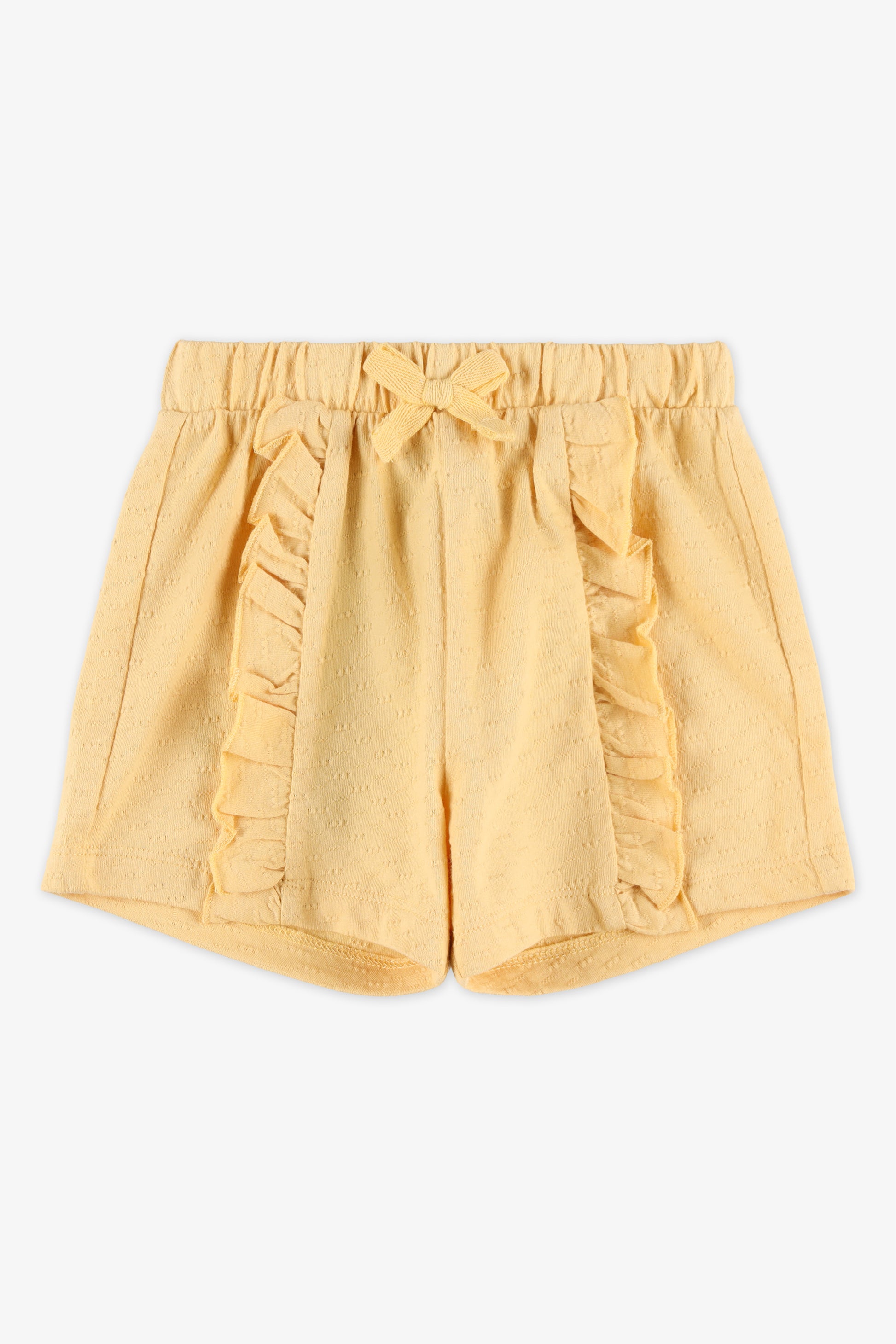 Pantalon élastique à cordon - Bébé fille && JAUNE