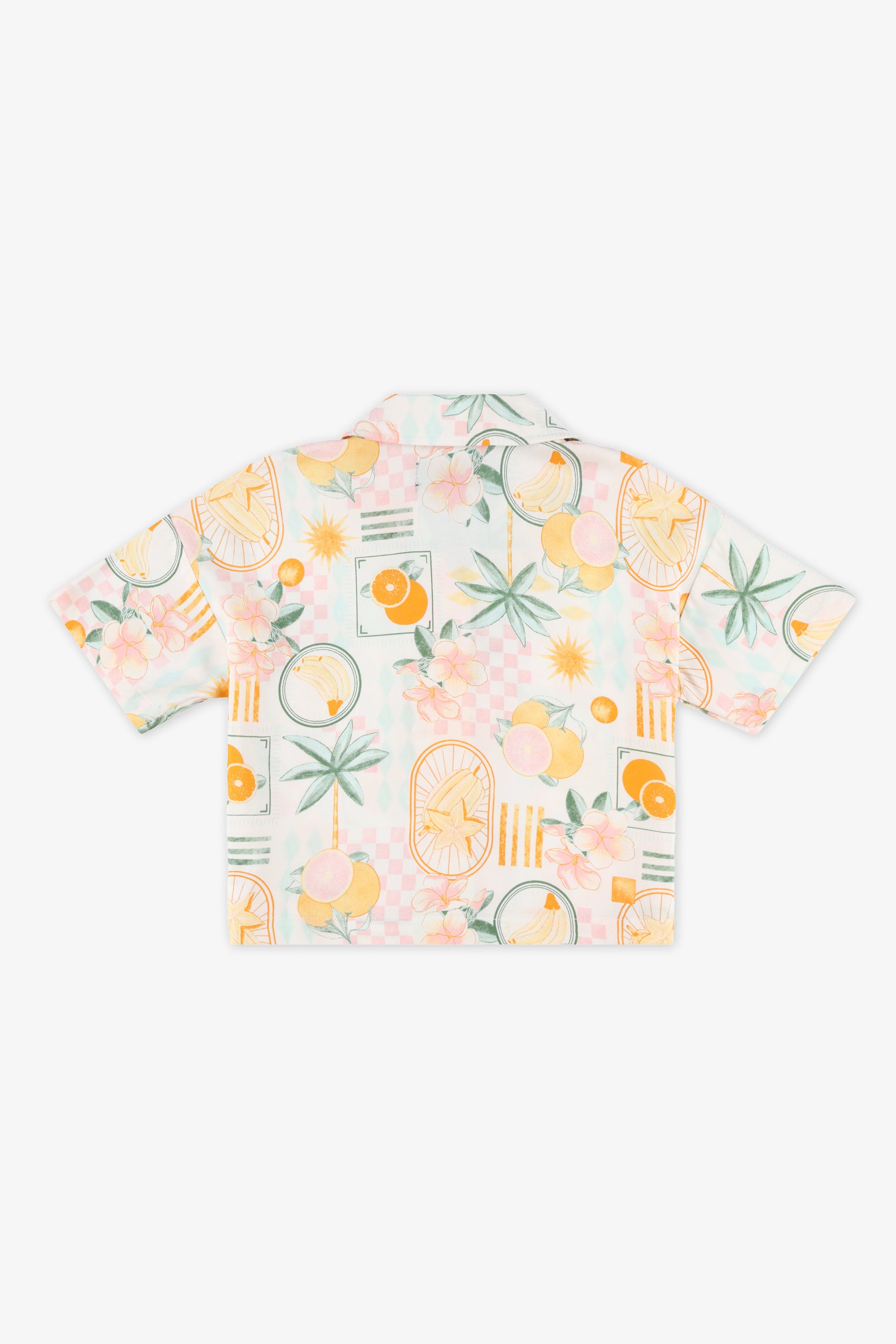 Chemisier style cubain à motifs - Enfant fille && BLANC MULTI