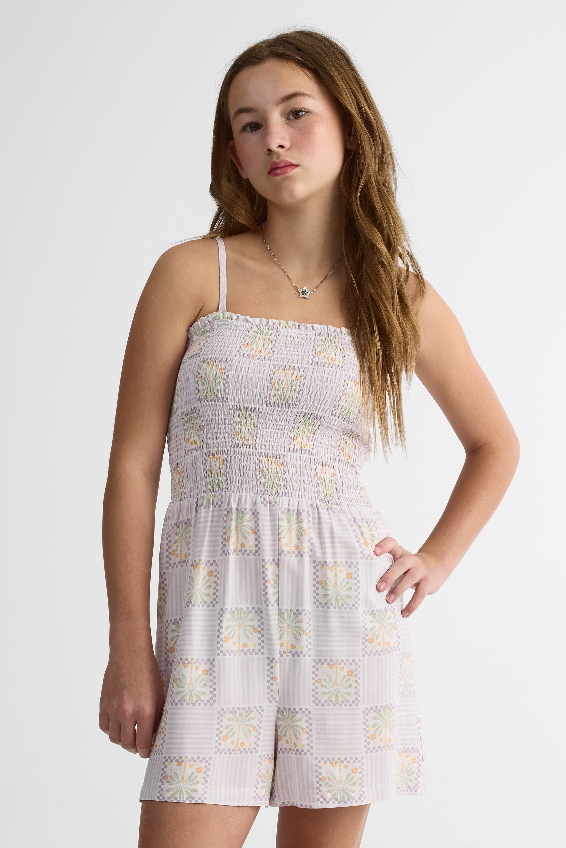 Robe à fines bretelles - Ado fille && LILAS MULTI