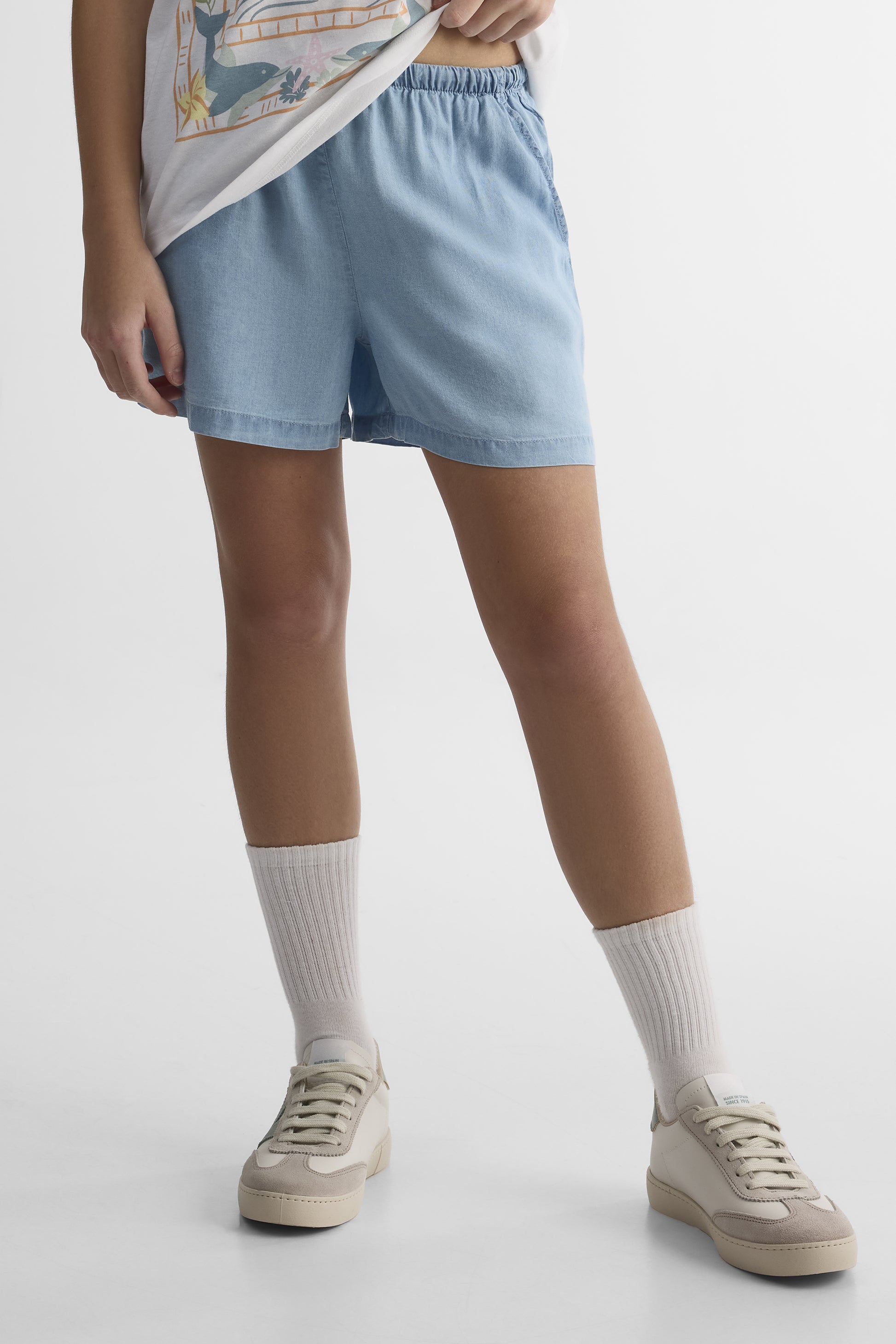 Short en lyocell twill - Ado fille && DENIM PALE
