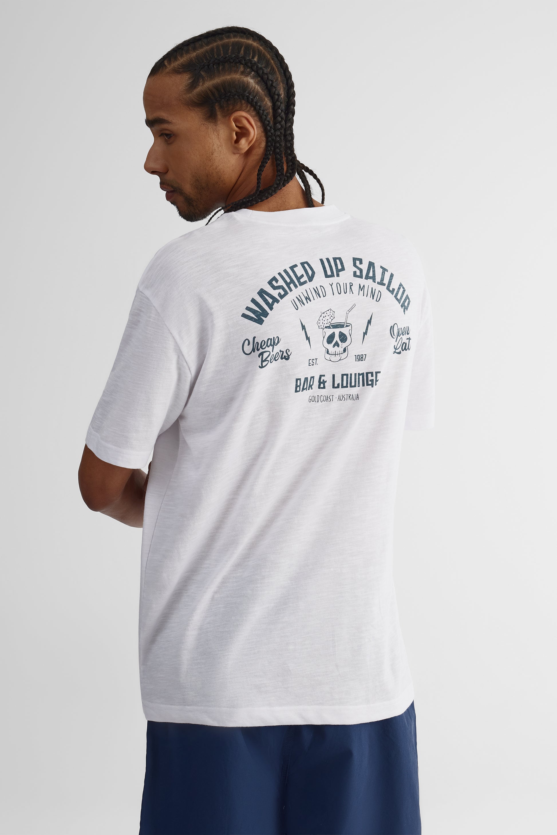 T-shirt imprimé à manches courtes - Jeune homme && BLANC