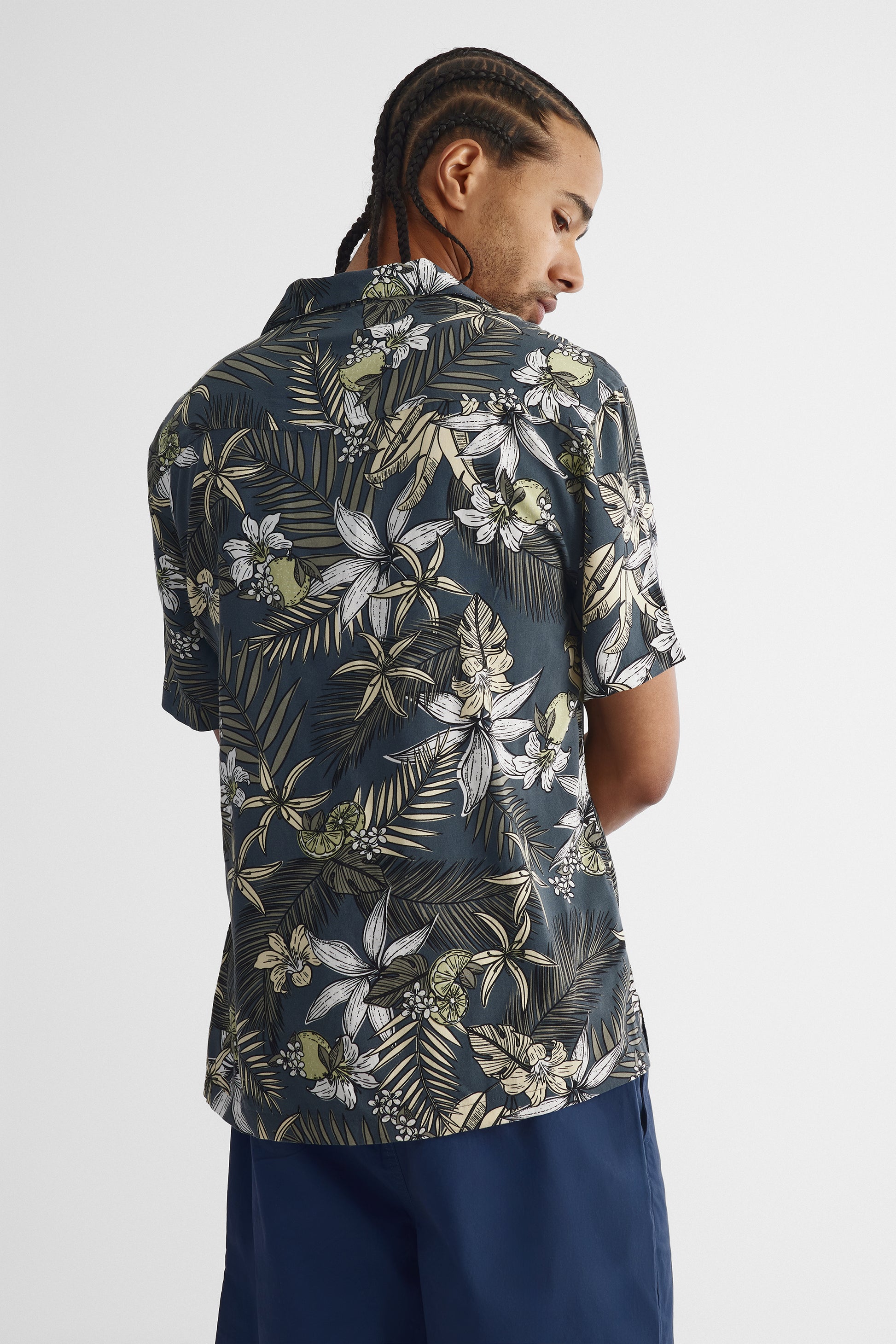 Chemise à manches courtes imprimée - Jeune homme && MARIN/MULTI