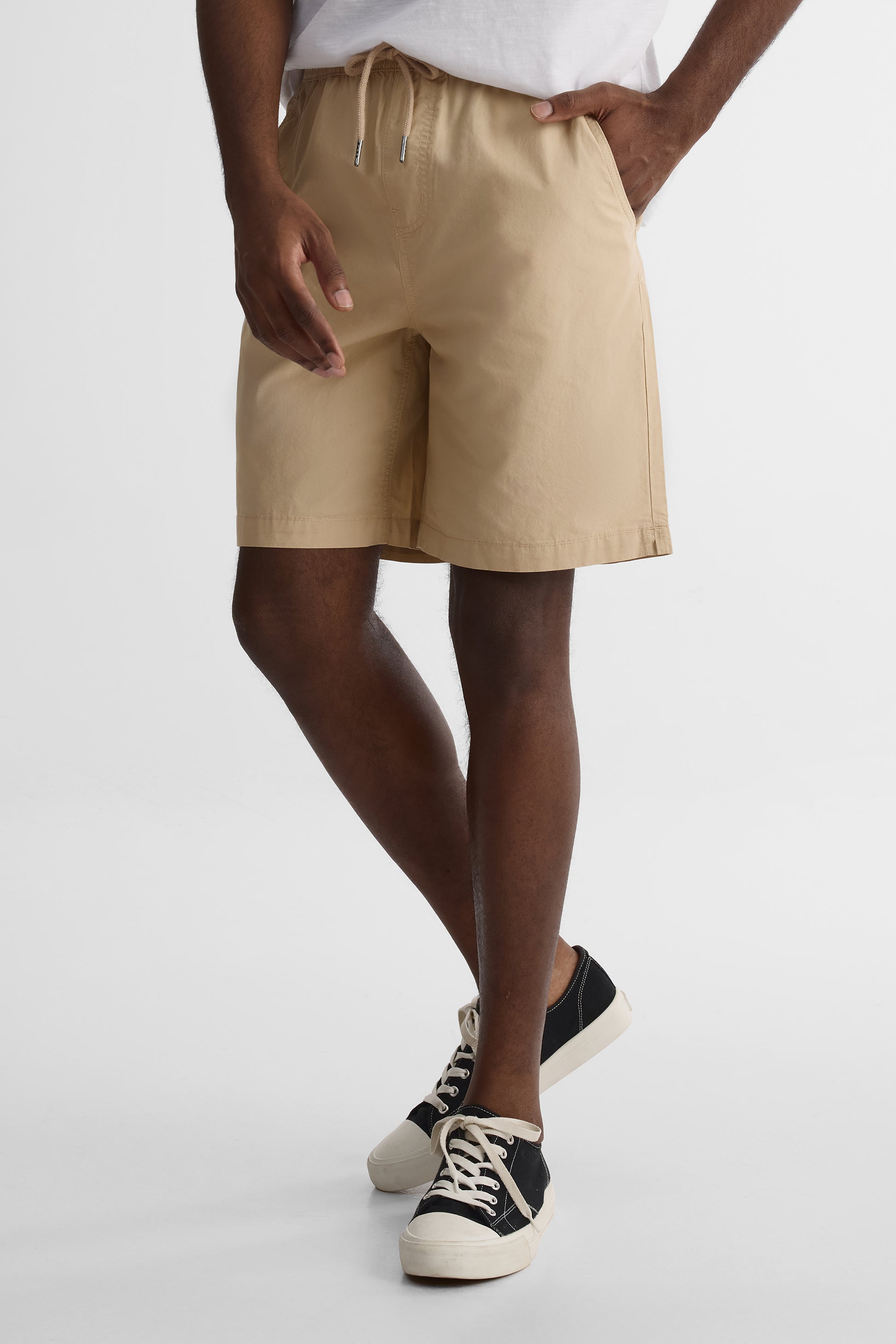 Short élastique à cordon - Jeune homme && TAUPE