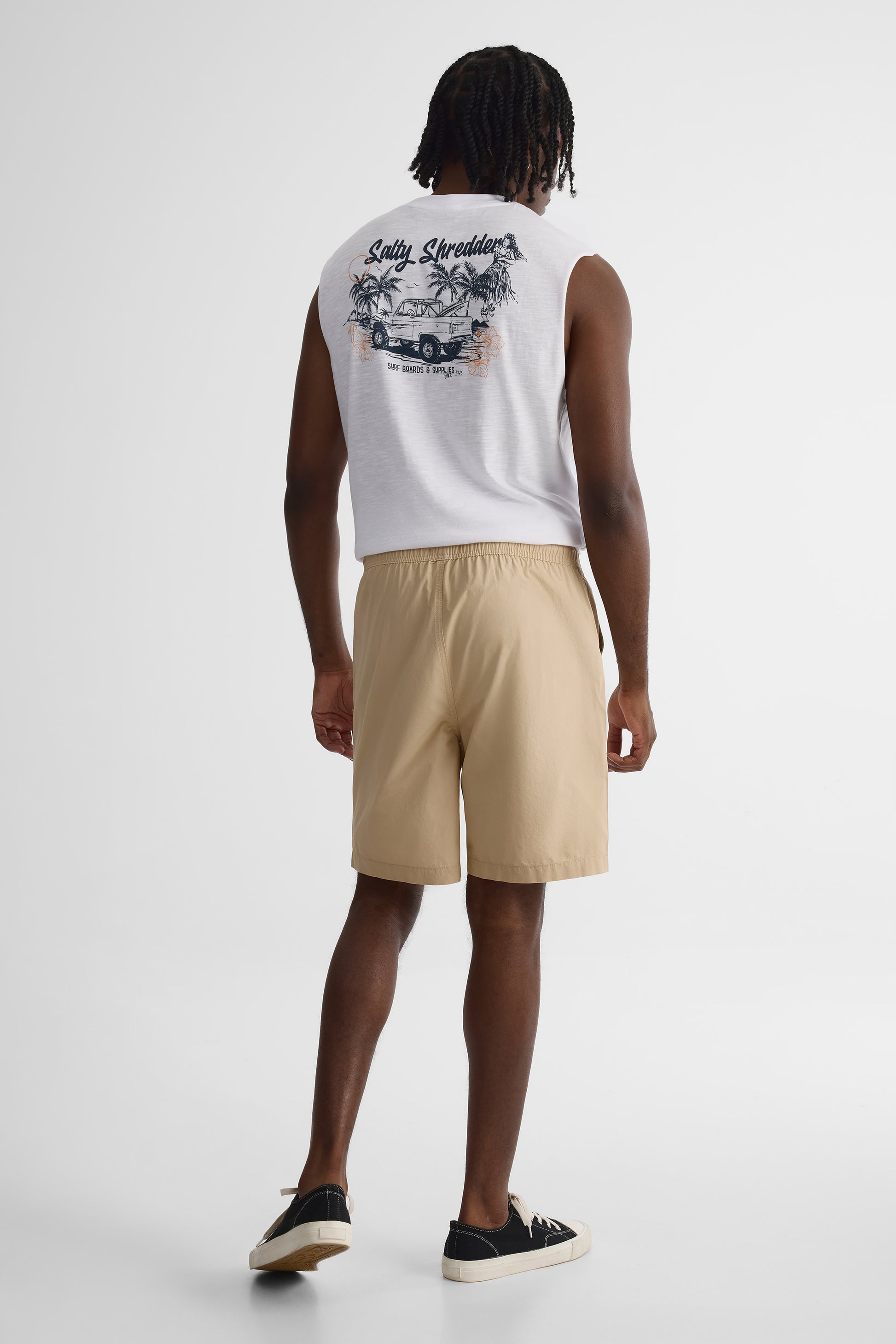 Short élastique à cordon - Jeune homme && TAUPE